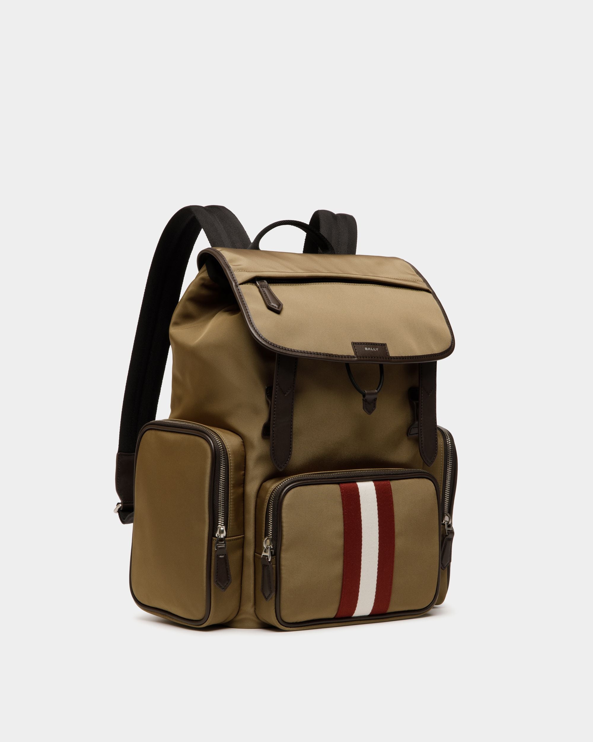 Code Backpack in Camel Nylon - Men's - Bally - 03