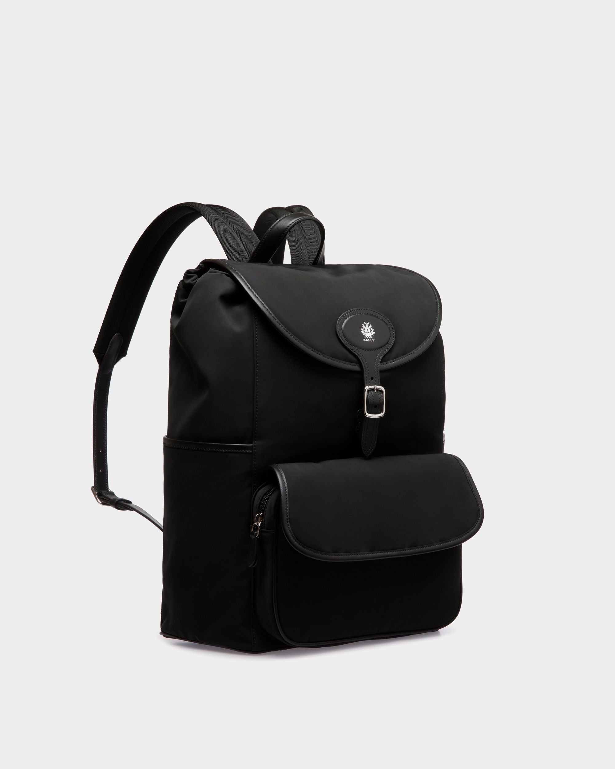Sac À Dos B-Light En Nylon Et Cuir Noirs - Homme - Bally - 03