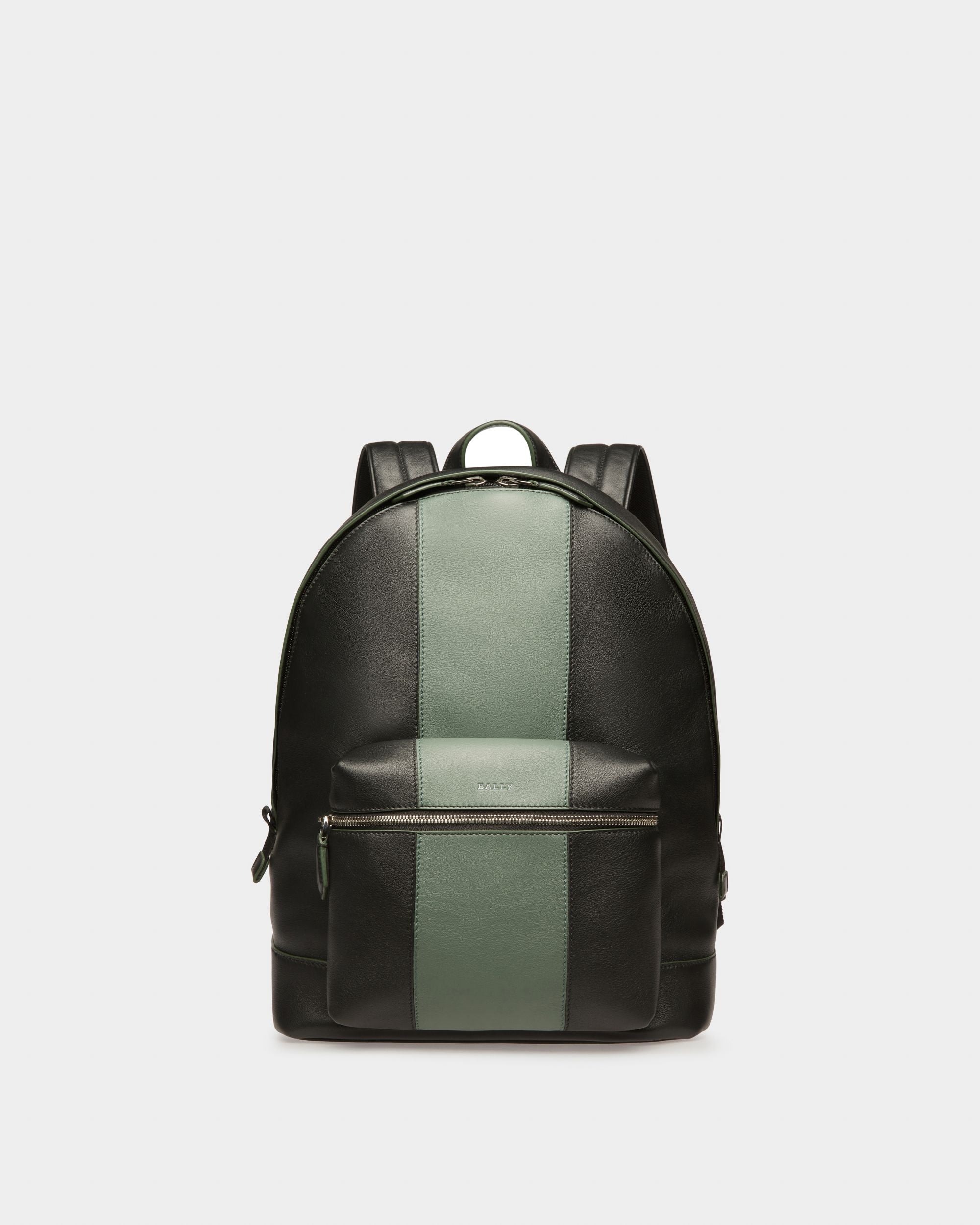 Harper Sac À Dos En Cuir Noir Et Vert - Homme - Bally - 01