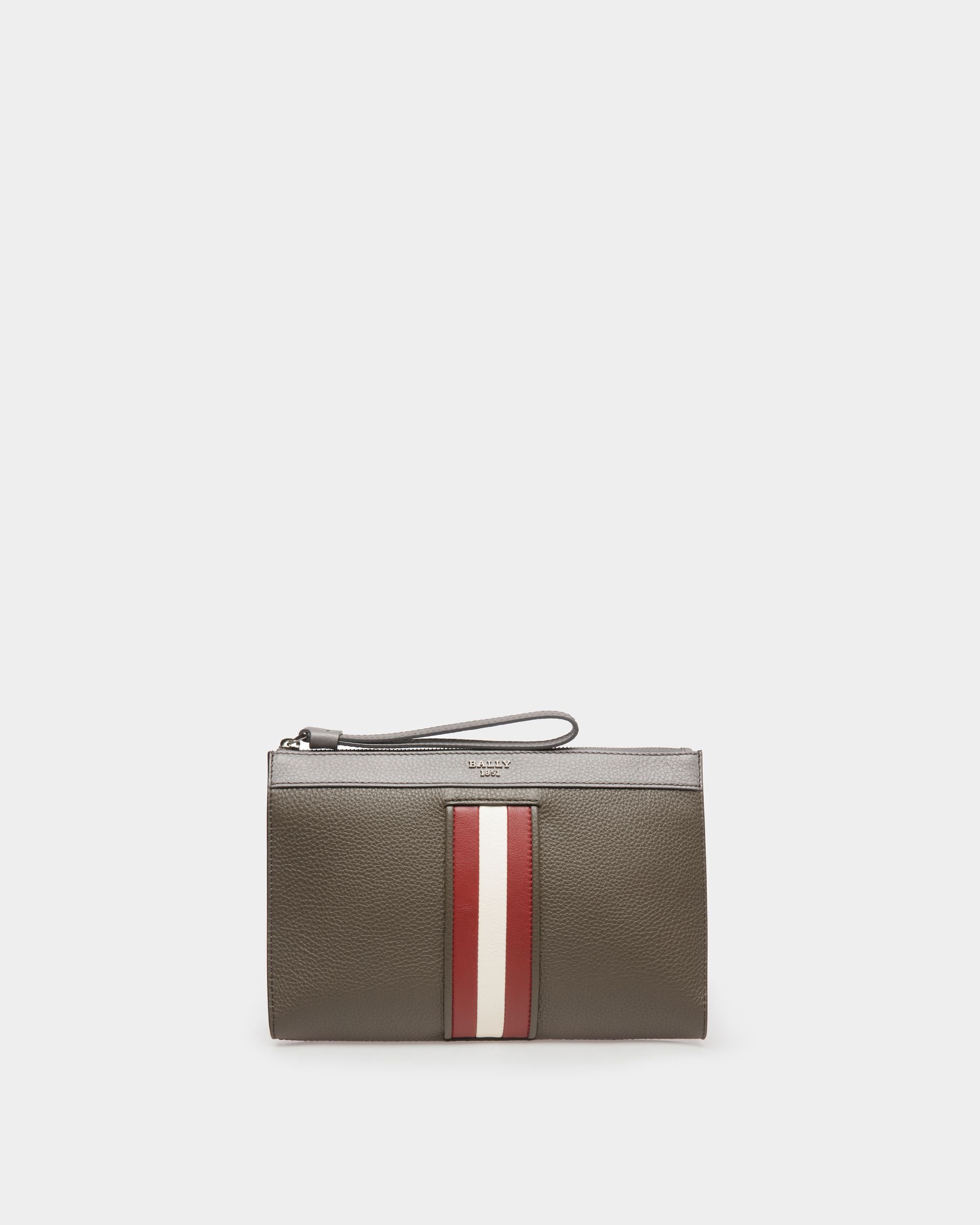 Haig Bolso De Mano En Piel De Color Verde Militar - Hombre - Bally - 01