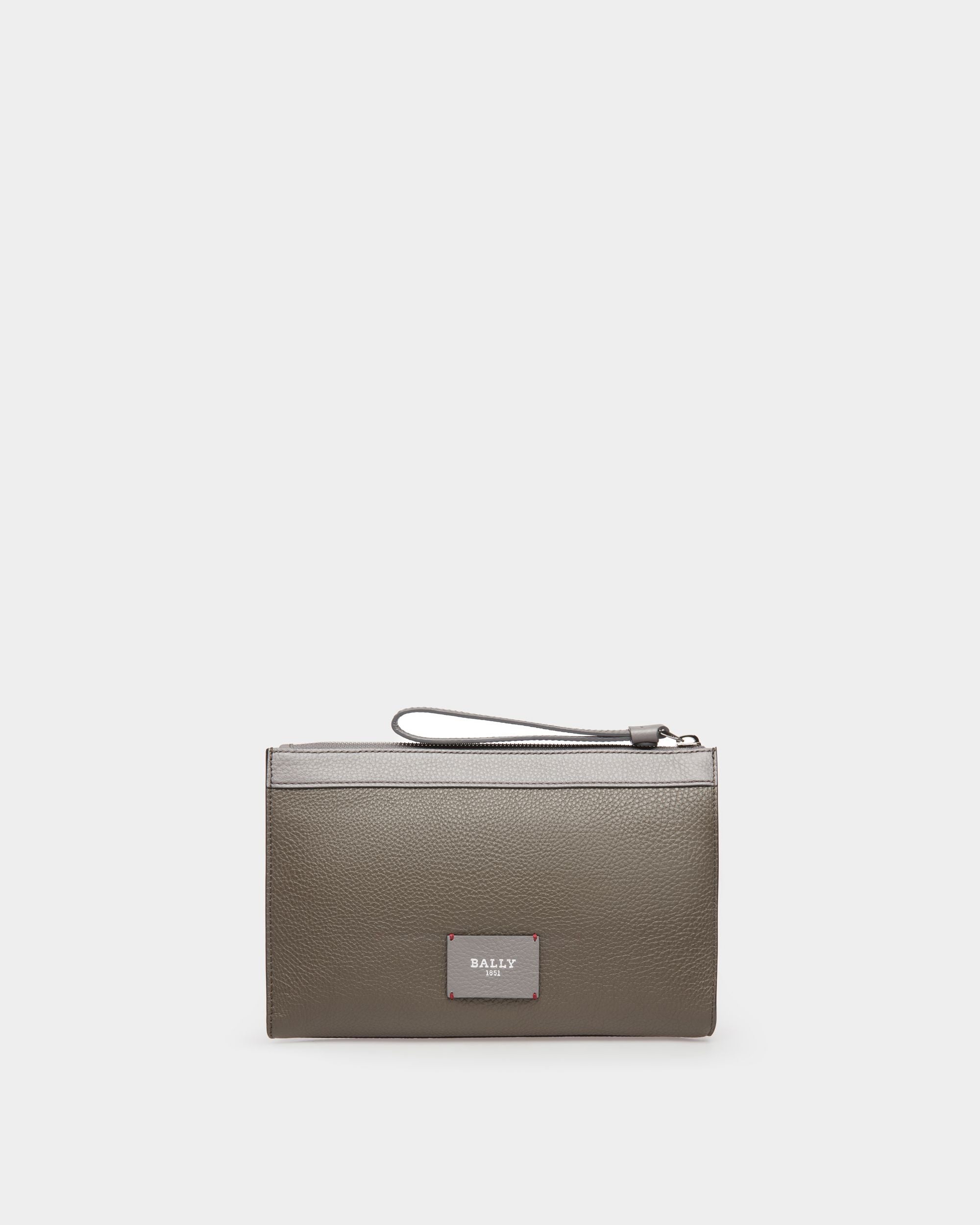 Haig Bolso De Mano En Piel De Color Verde Militar - Hombre - Bally - 03