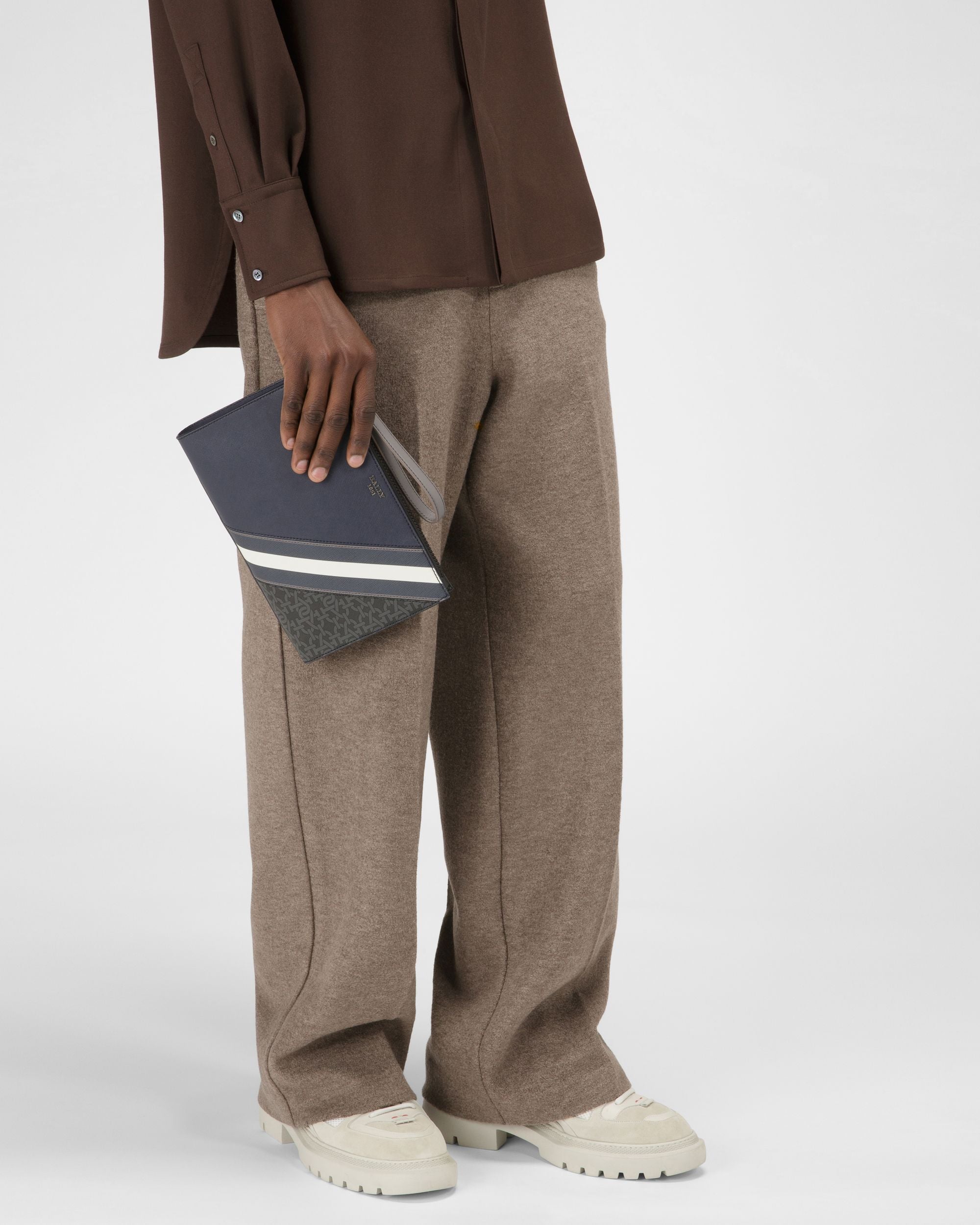 Makid Pochette En Cuir Bleu Marine - Homme - Bally - 02