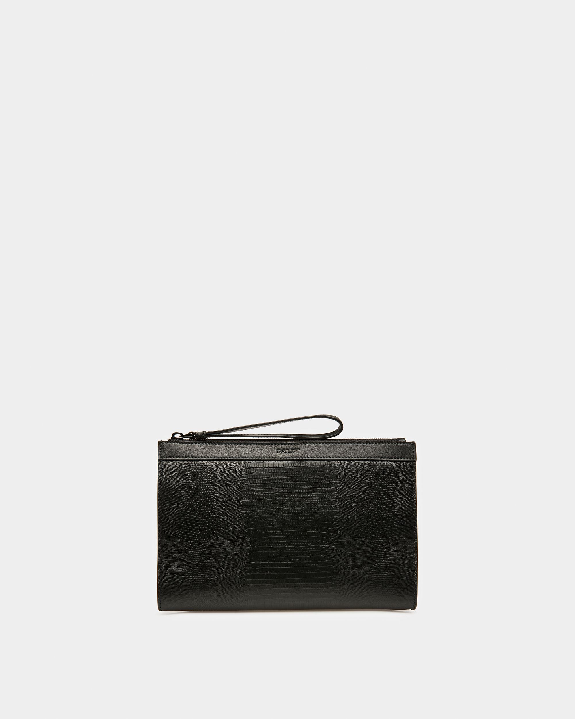 Aig Cartera De Mano De Piel En Negro Y Rutenio - Hombre - Bally - 01