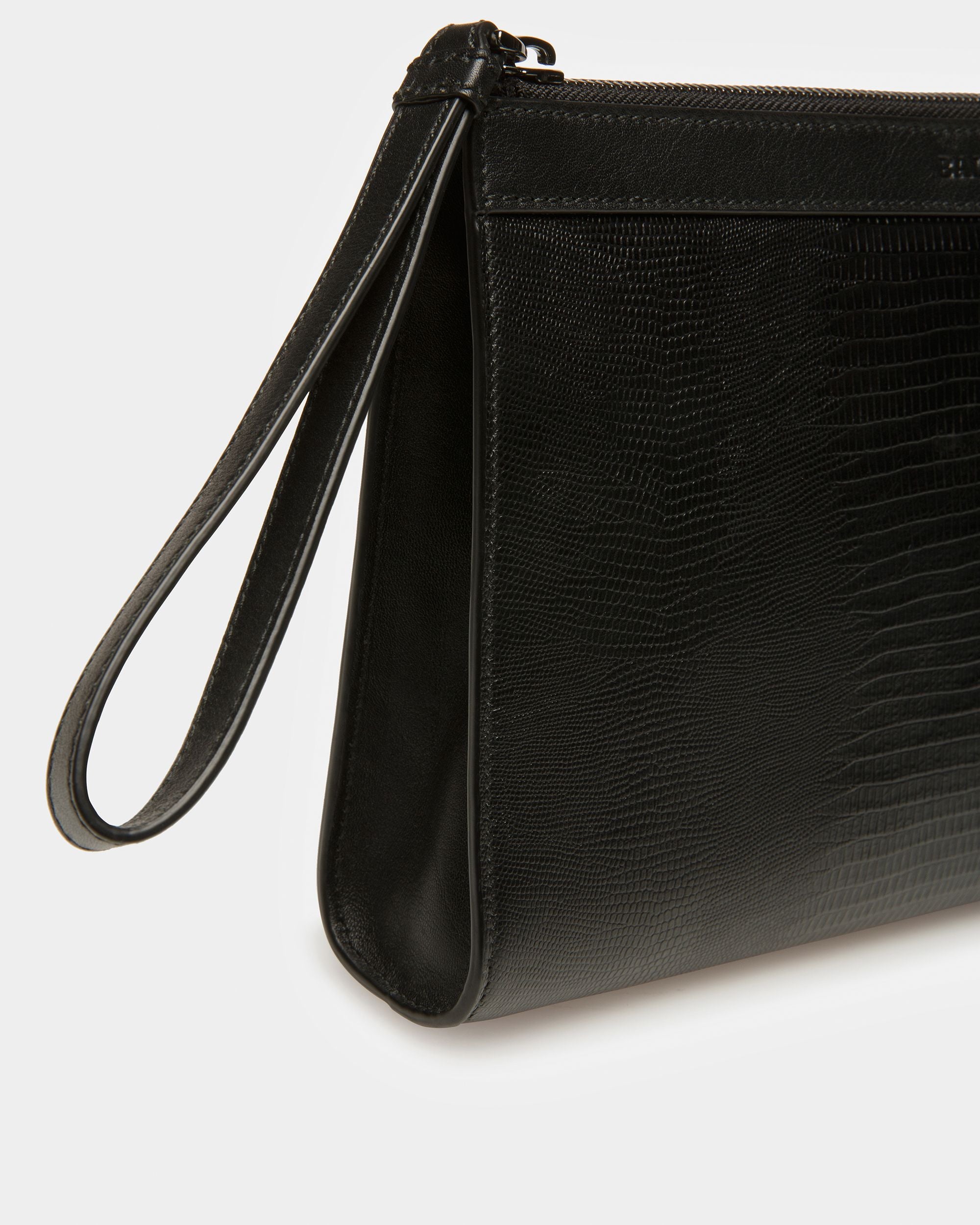 Aig Cartera De Mano De Piel En Negro Y Rutenio - Hombre - Bally - 05