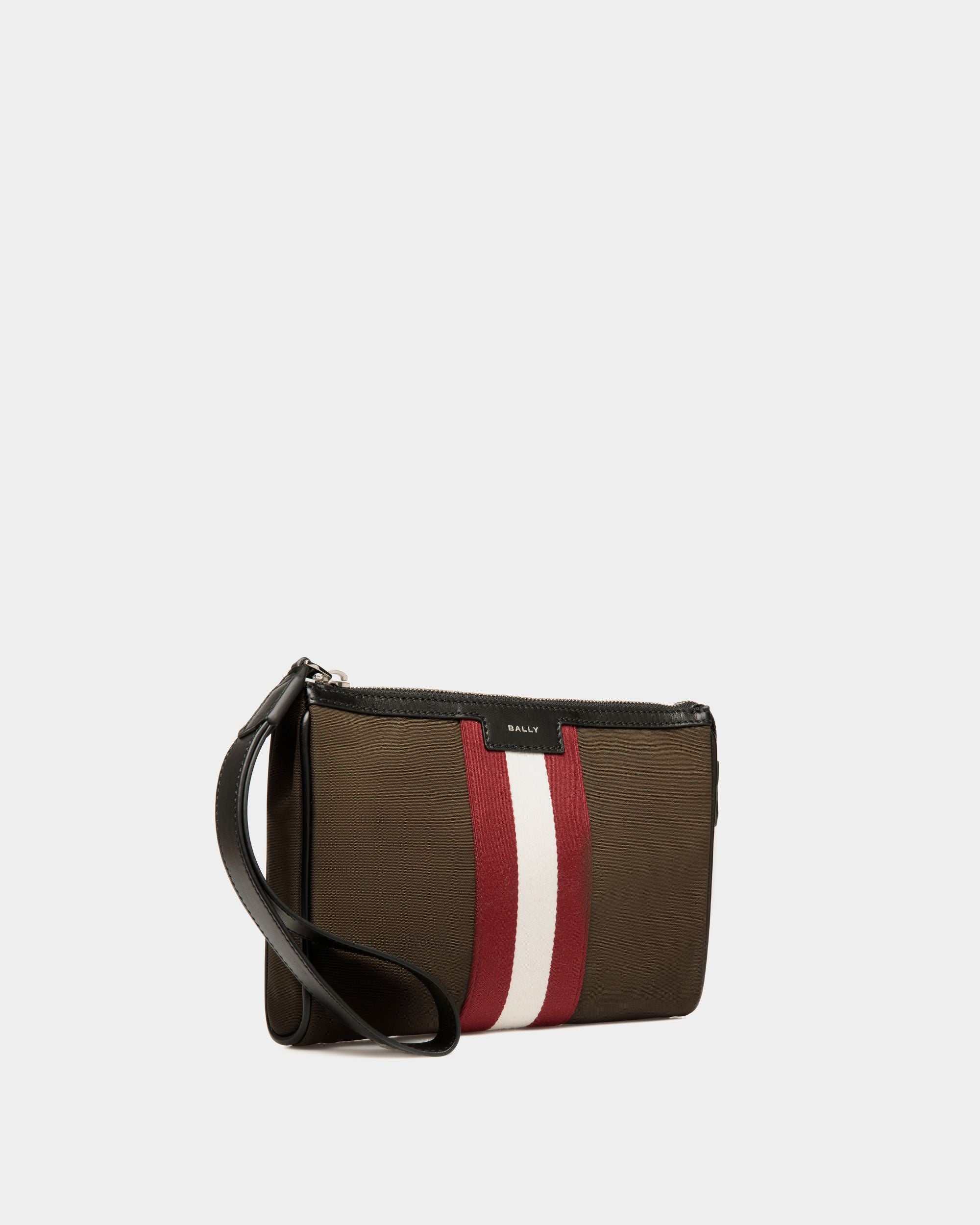 Code Pouch In Military Green Nylon - Men's - Bally - 03