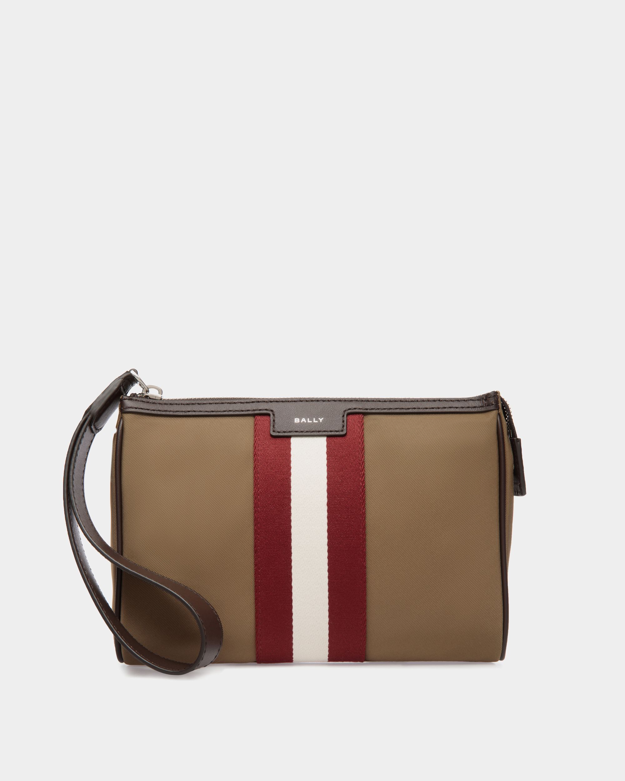 Code Pouch in Camel Nylon - Men's - Bally - 01