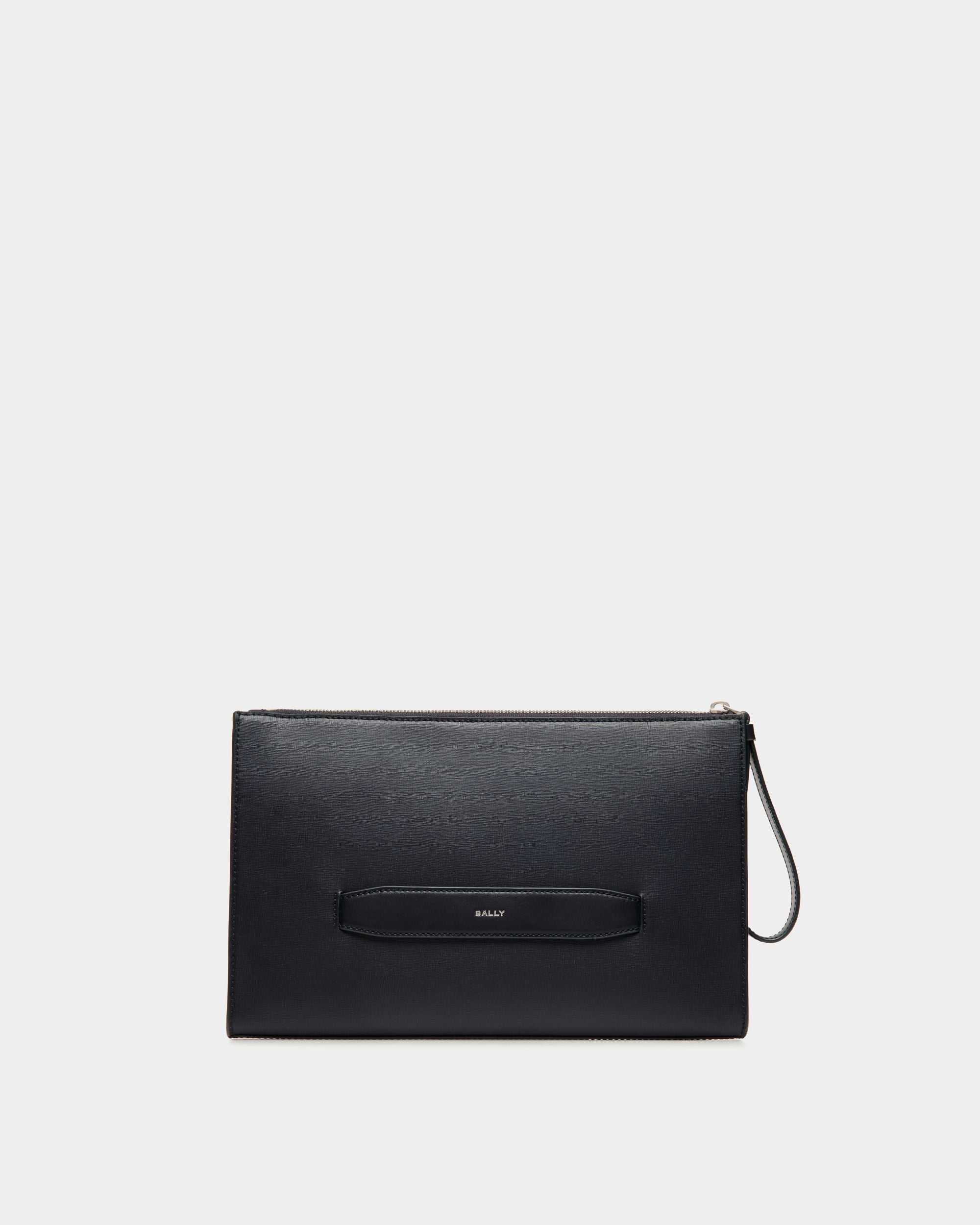 Mythos Pouch in Navy Blue Recycled Leather - Homme - Bally - 02