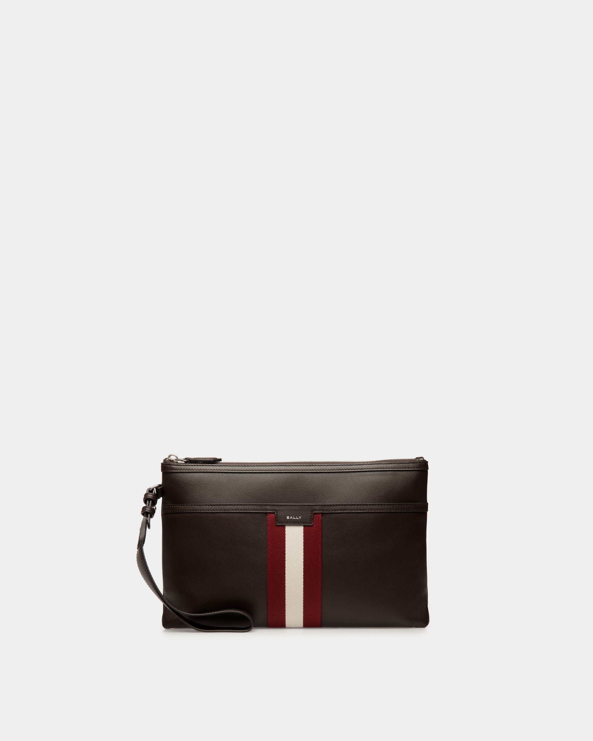 Code Pouch in Ebano Leather - Homme - Bally - 01