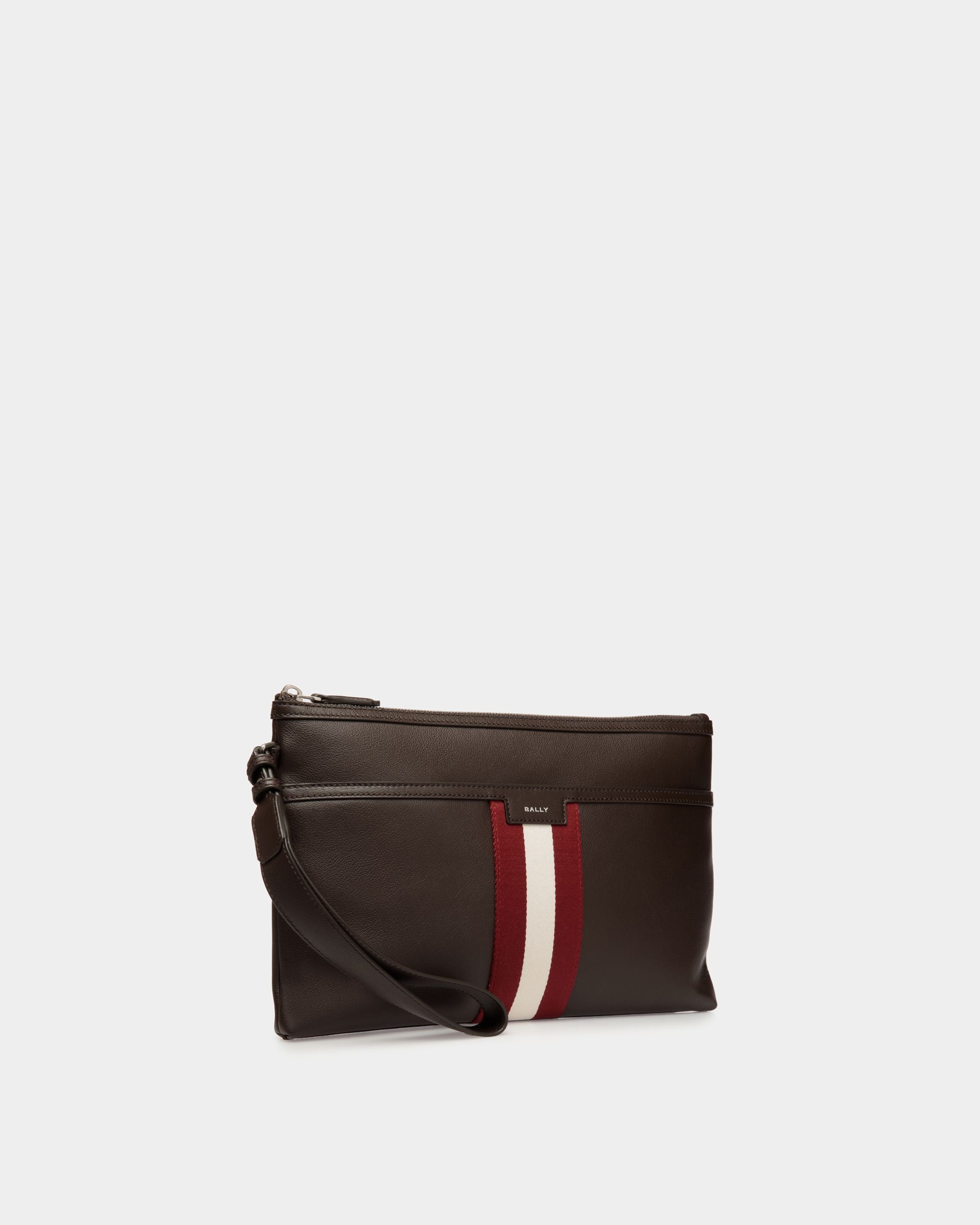 Code Pouch in Ebano Leather - Homme - Bally - 04