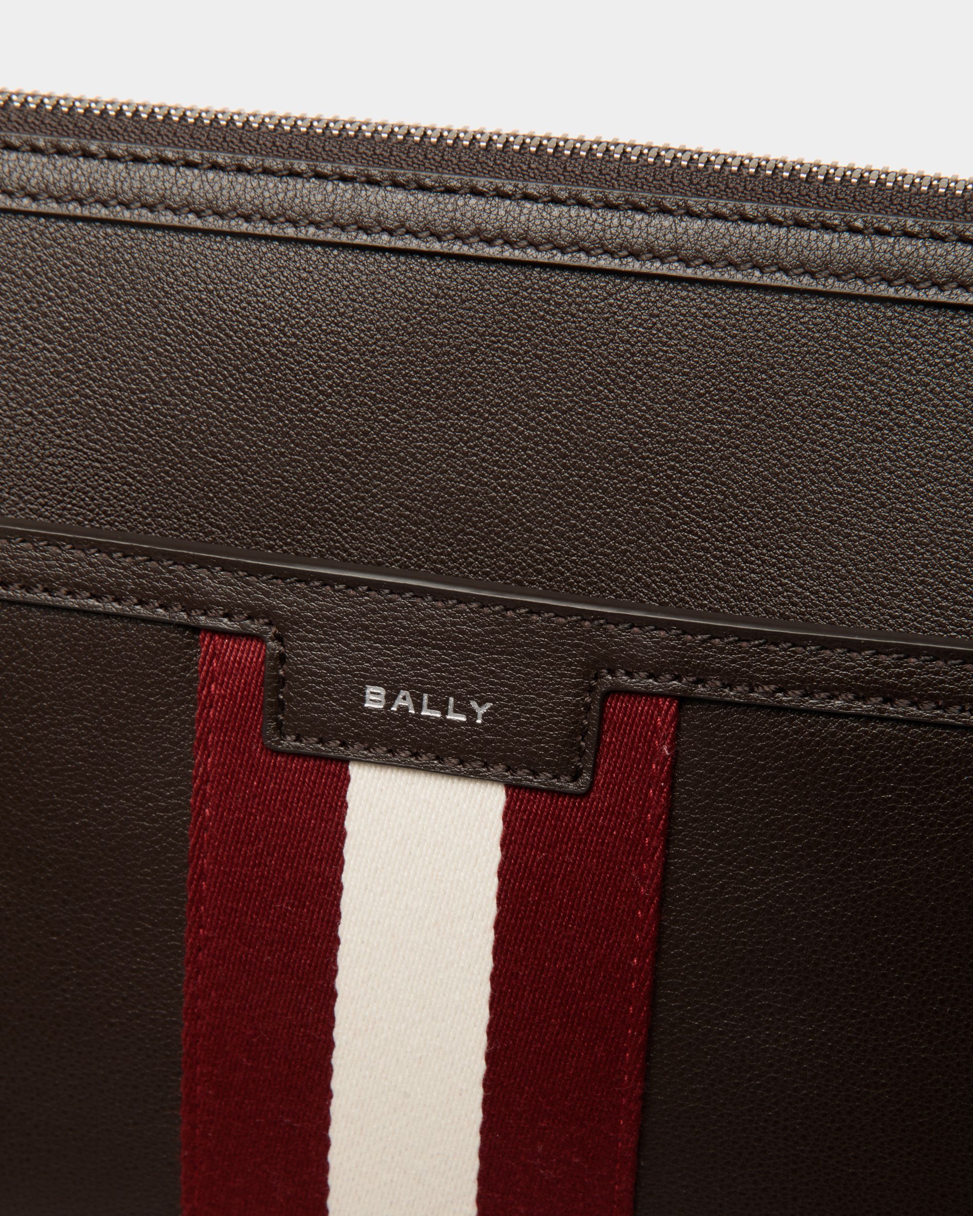Code Pouch in Ebano Leather - Homme - Bally - 06