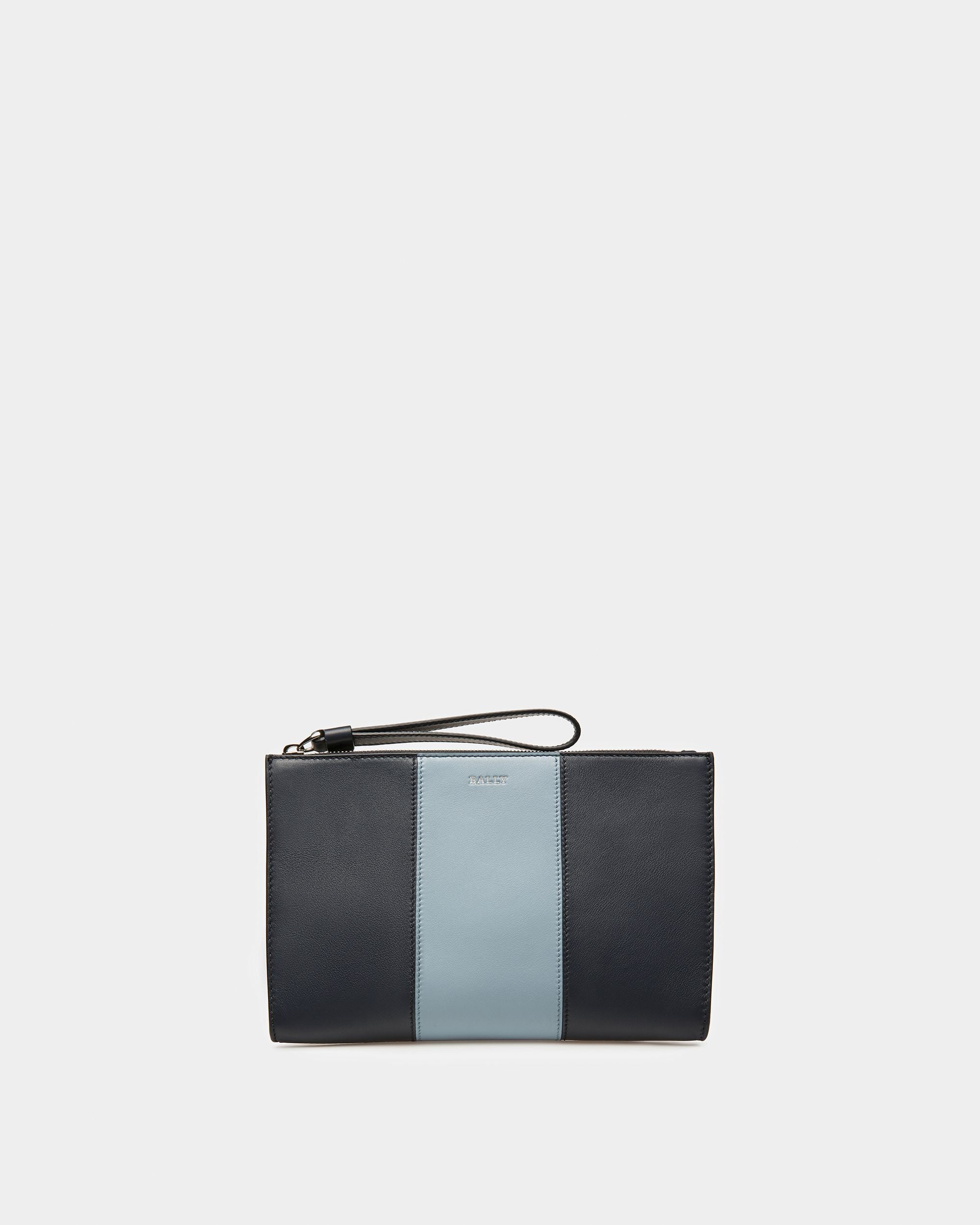 Haig Pochette En Cuir Bleu Nuit Et Bleu Clair - Homme - Bally - 01