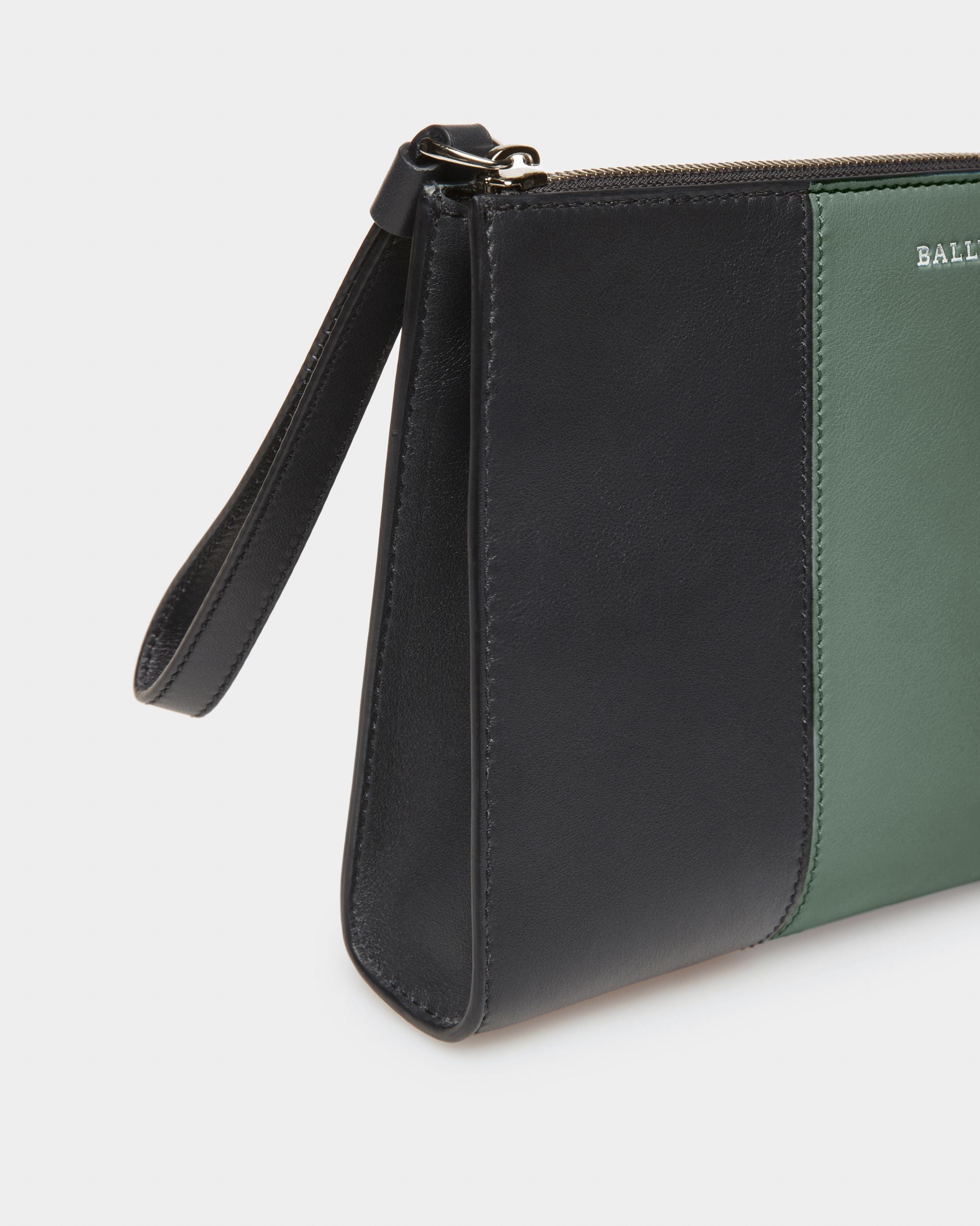 Haig Cartera De Mano De Piel En Negro Y Verde - Hombre - Bally - 05