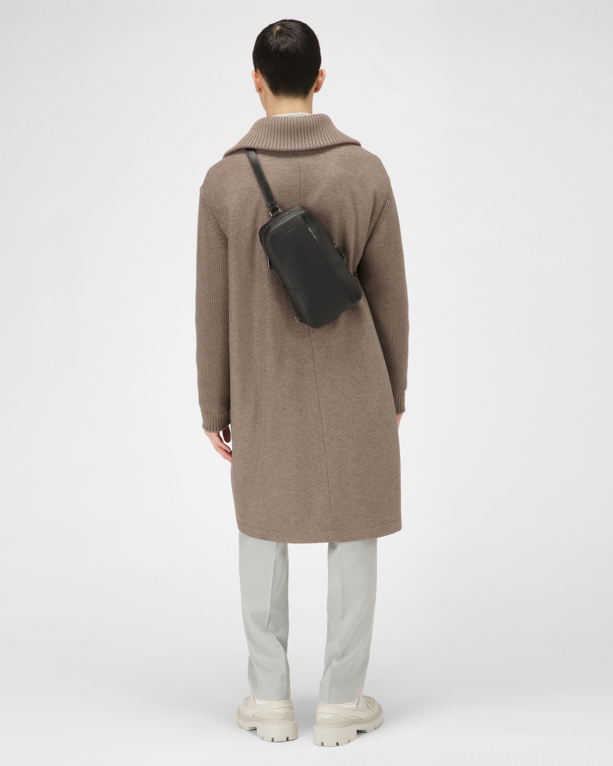 Eldwin Sac Bandoulière En Cuir Noir - Homme - Bally - 06