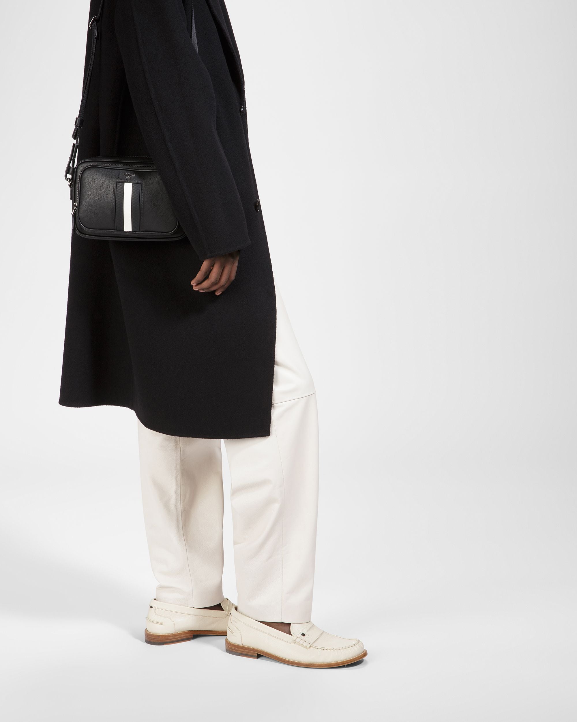 Makeba Sac À Bandoulière En Cuir Noir Et Pierre - Homme - Bally - 02