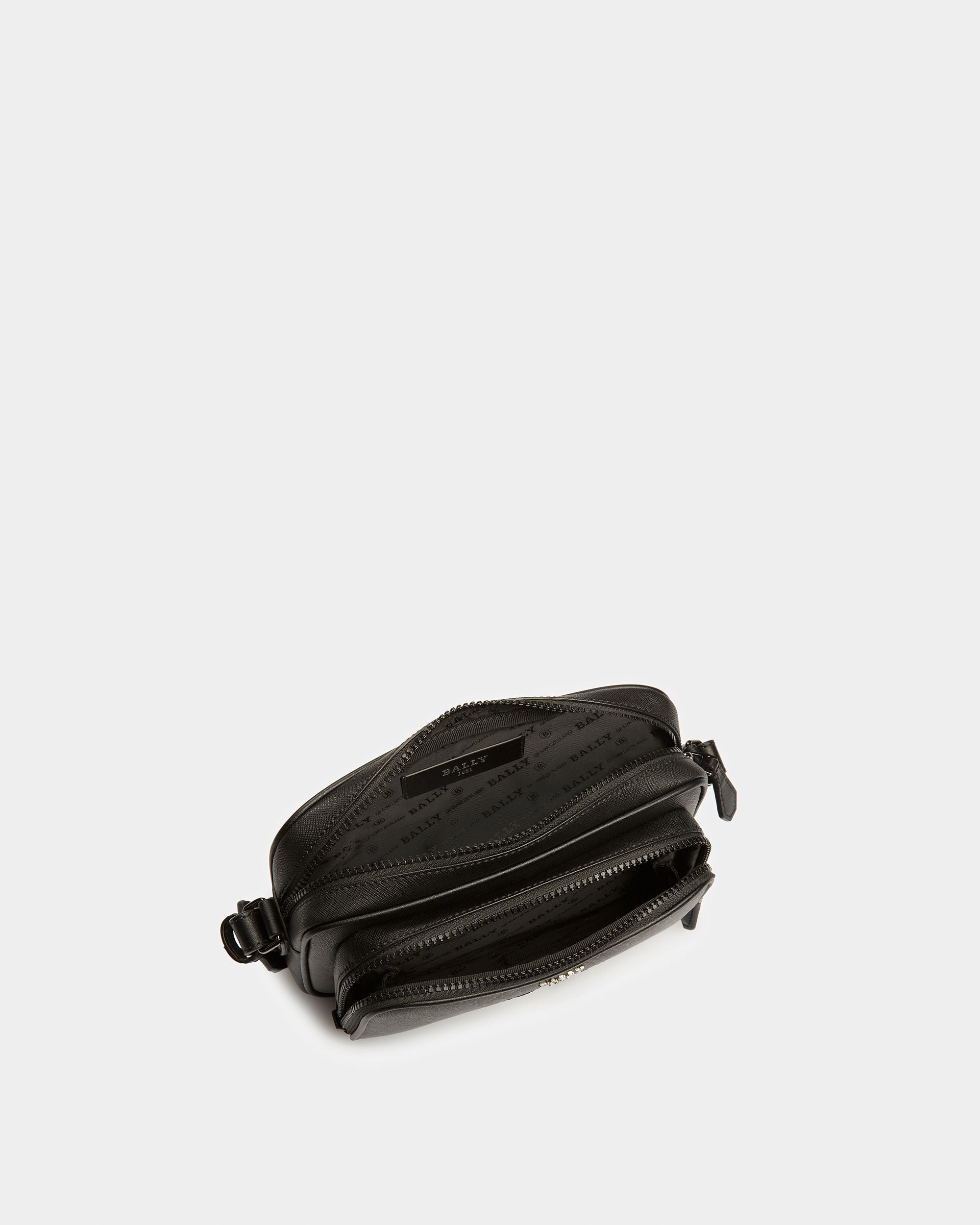 Makeba Sac À Bandoulière En Cuir Noir Et Pierre - Homme - Bally - 04