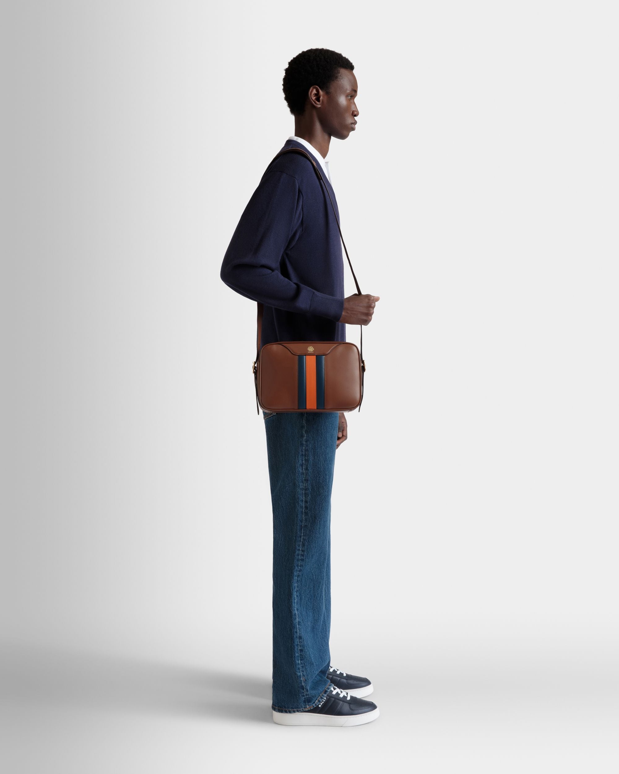 Beckett Crossbody Bag in Brown Leather - Men's - Bally - 02