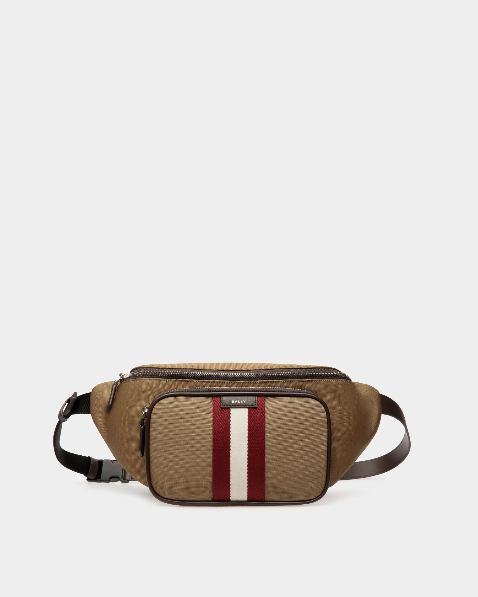 Code Belt Bag in Camel Nylon - Homme - Bally - 01