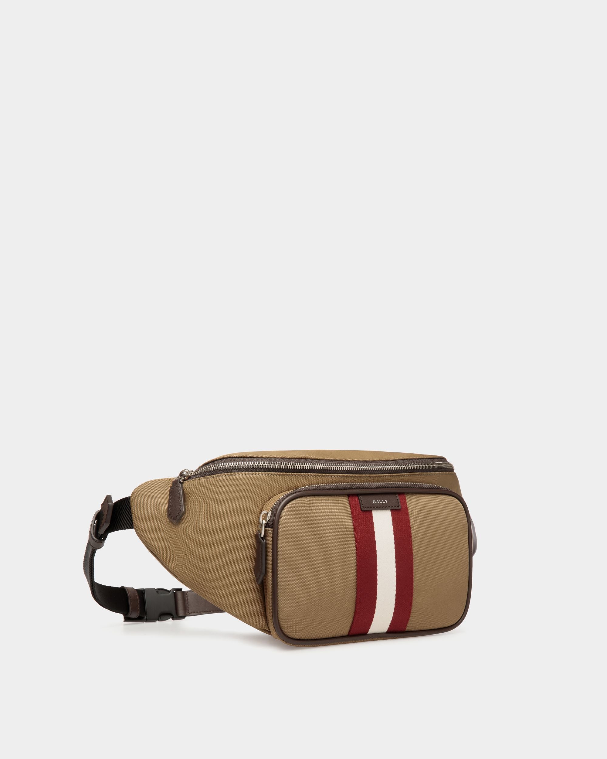 Code Belt Bag in Camel Nylon - Homme - Bally - 03