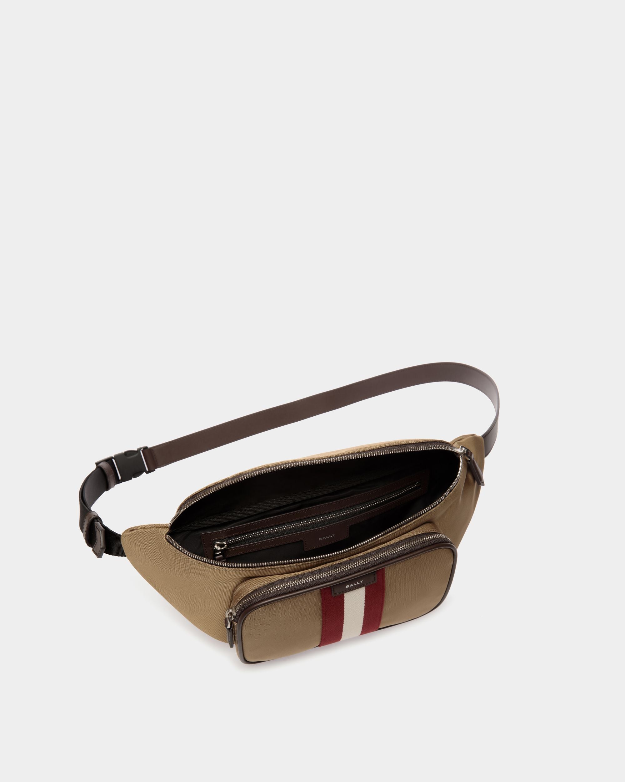 Code Belt Bag in Camel Nylon - Homme - Bally - 04