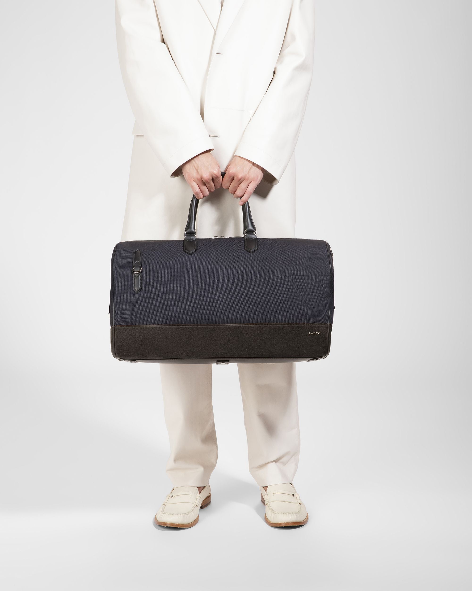 Caius Sac De Week-end En Cuir Et Nylon Bleu Nuit - Homme - Bally - 02
