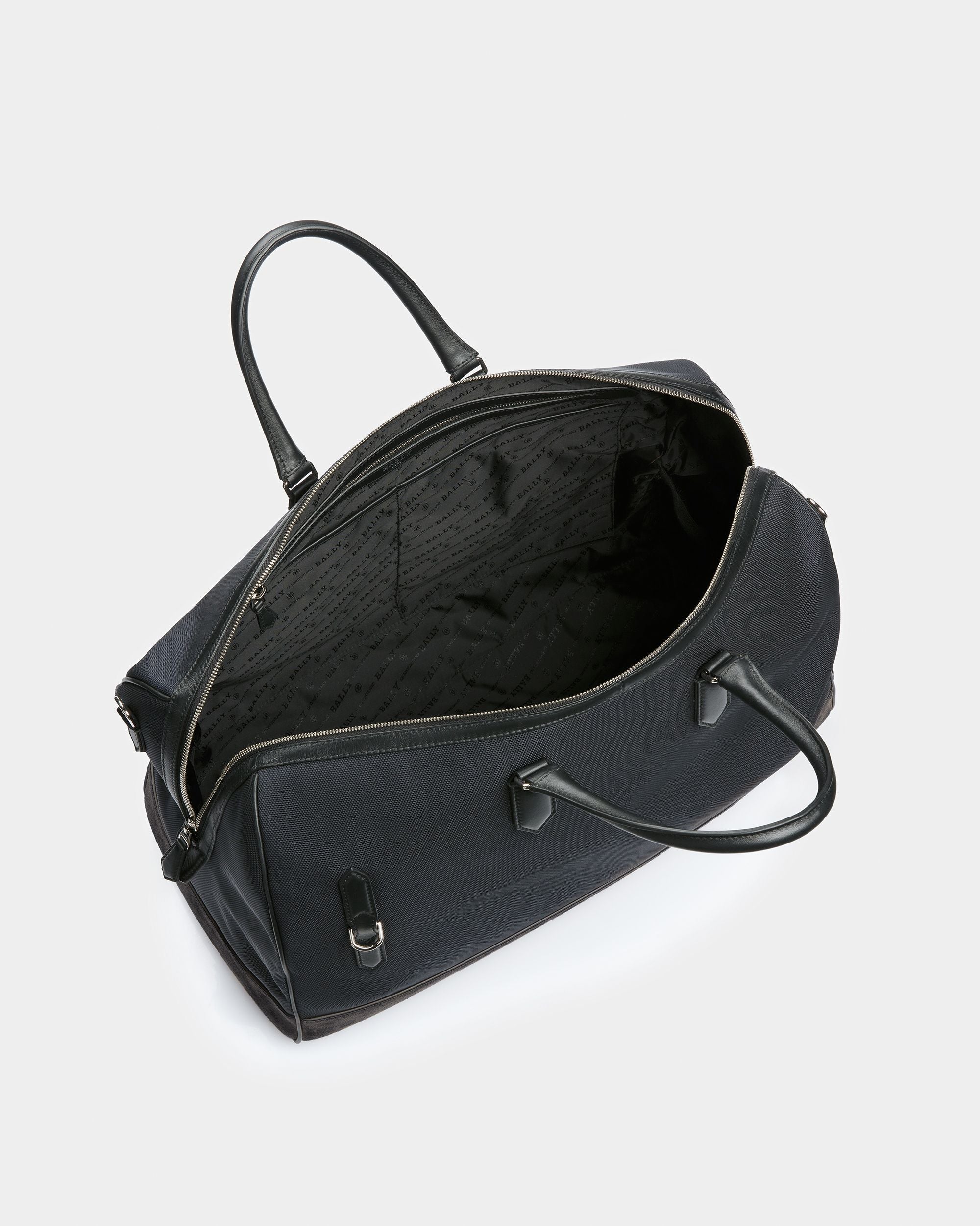 Caius Sac De Week-end En Cuir Et Nylon Bleu Nuit - Homme - Bally - 04