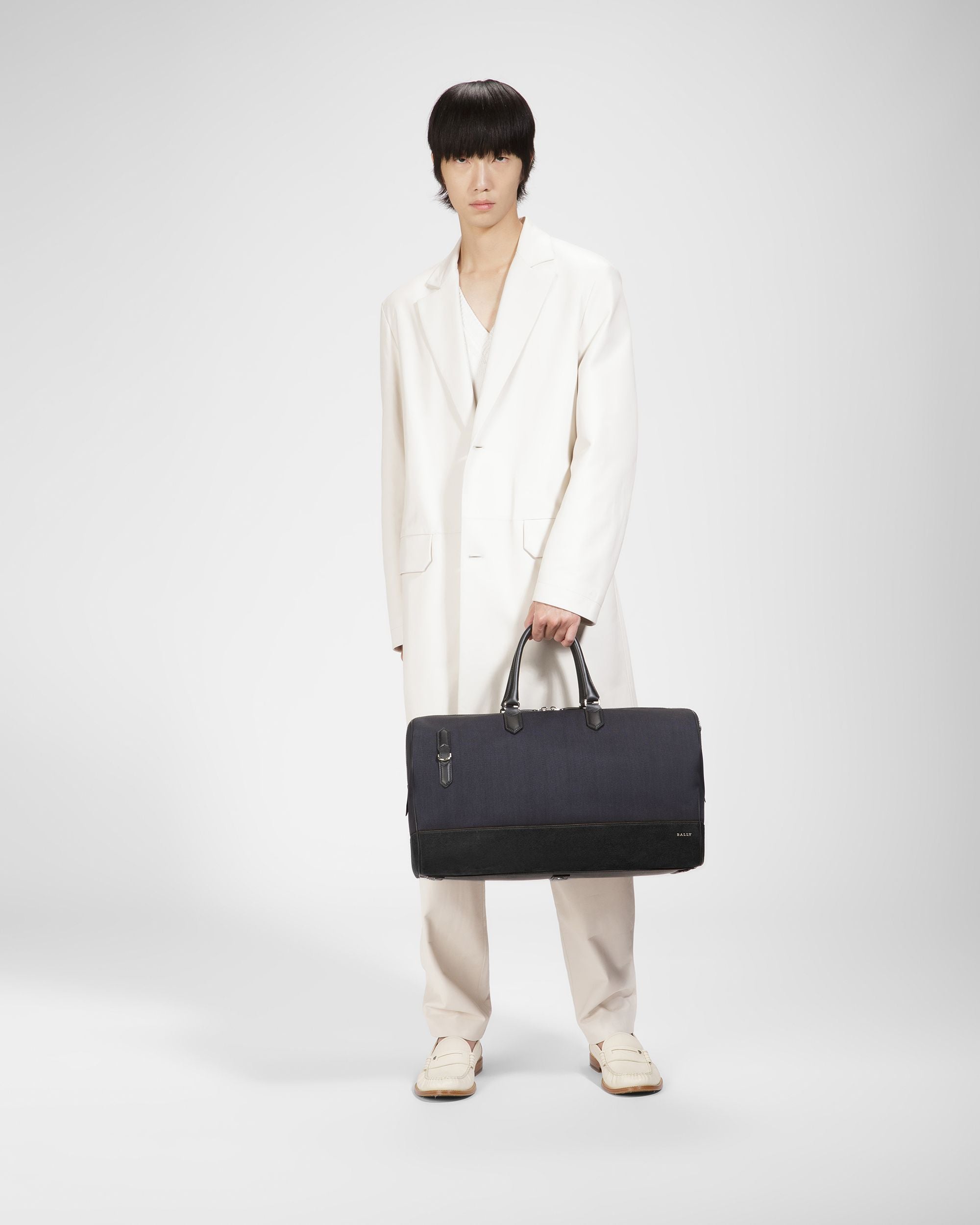 Caius Sac De Week-end En Cuir Et Nylon Bleu Nuit - Homme - Bally - 06