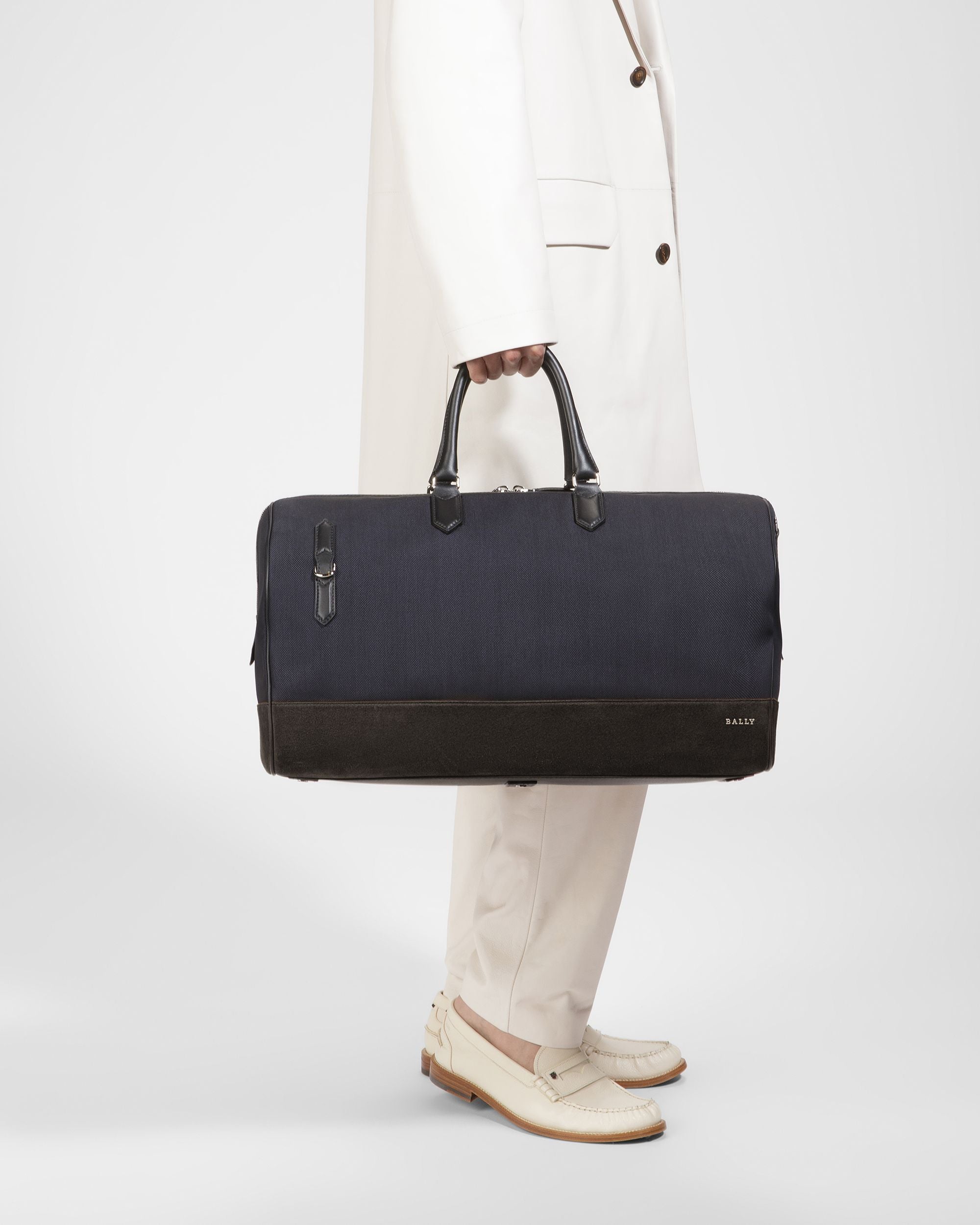 Caius Sac De Week-end En Cuir Et Nylon Bleu Nuit - Homme - Bally - 07