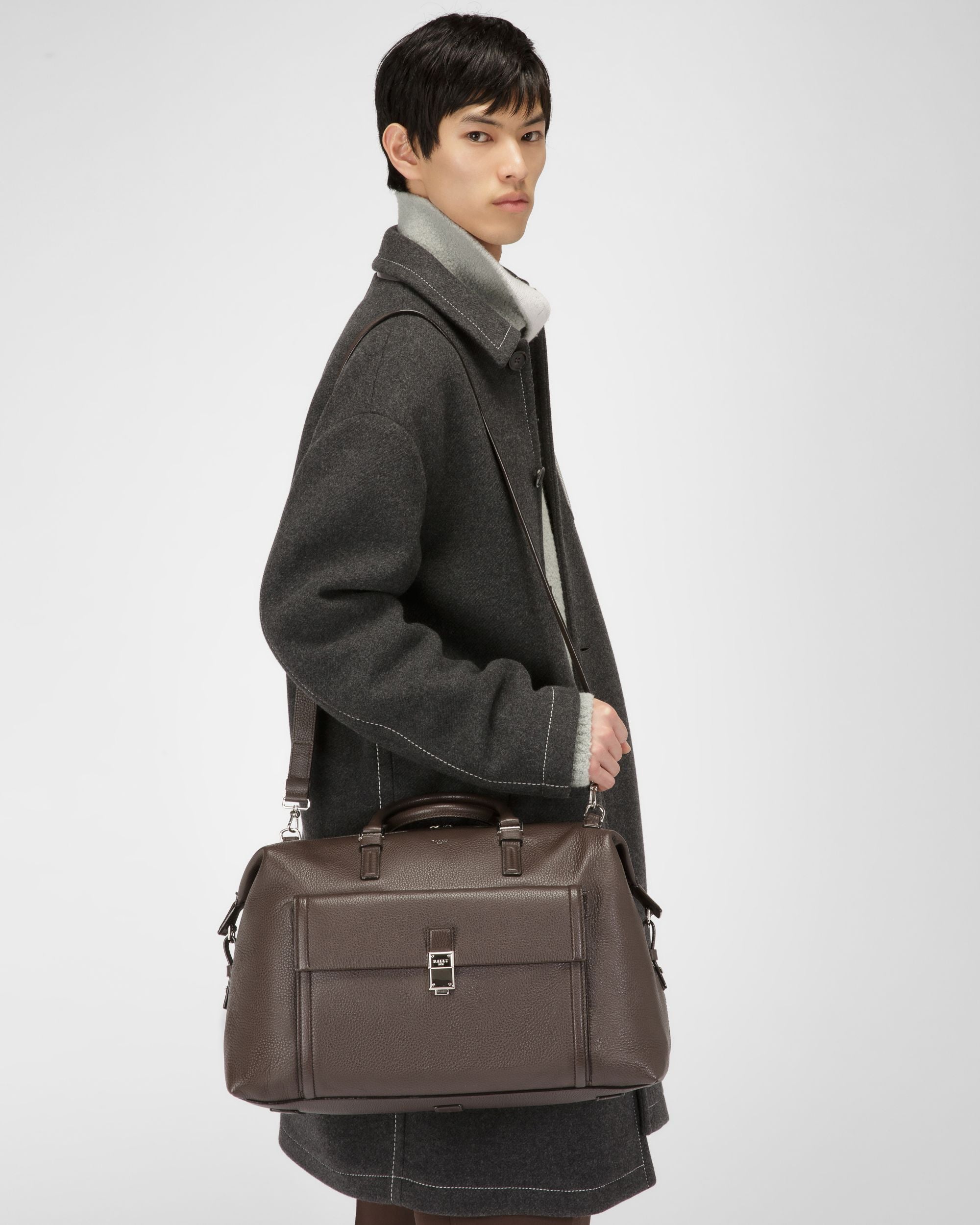 Sandri Weekender-Tasche Aus Ebenholzbraunem Leder - Herren - Bally - 02