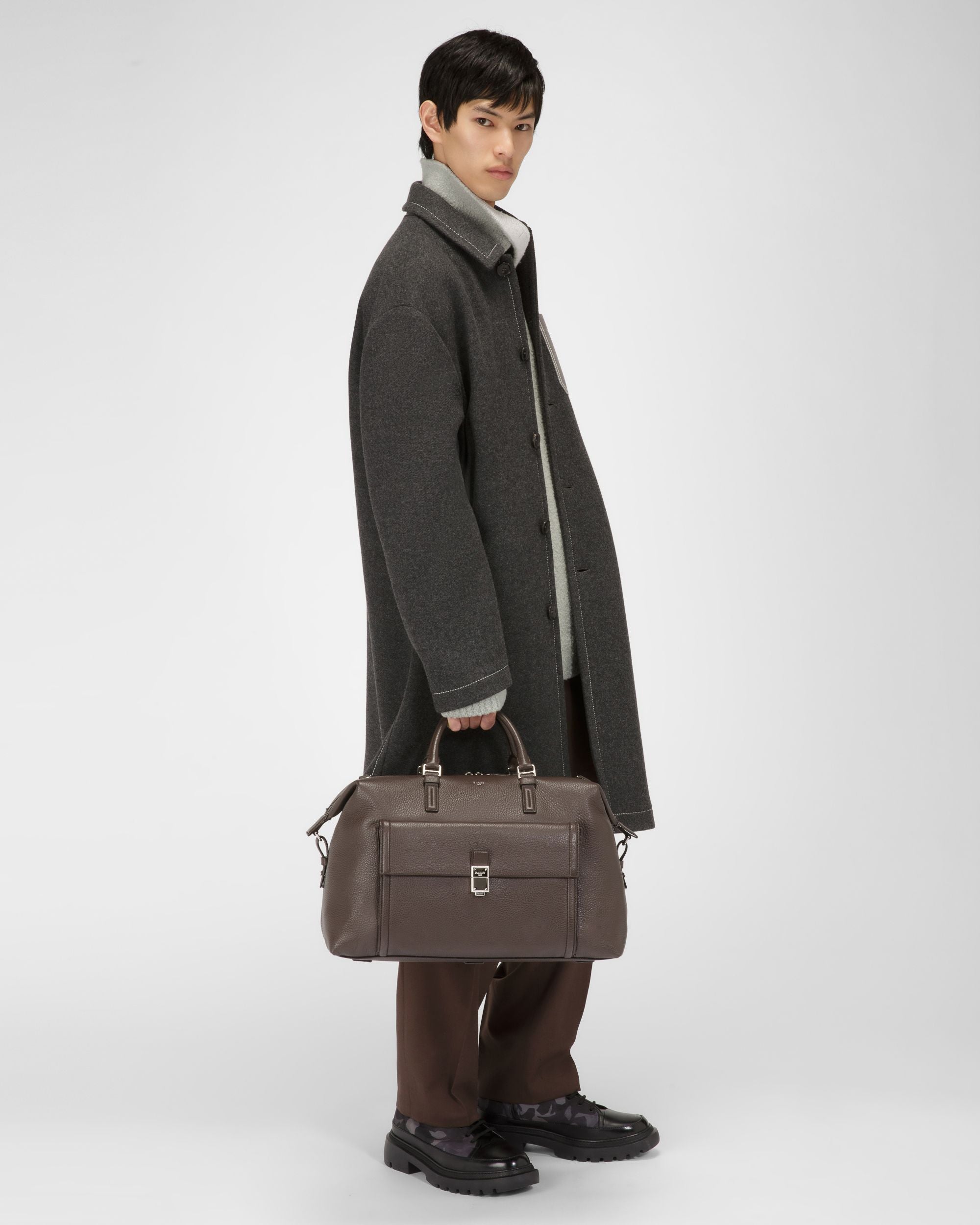 Sandri Weekender-Tasche Aus Ebenholzbraunem Leder - Herren - Bally - 06