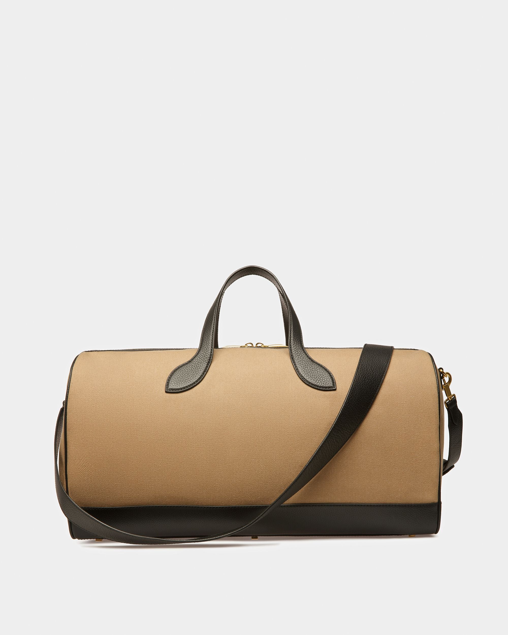 Sac De Week-End Bar En Cuir Et Tissu Désert Et Noir - Homme - Bally - 03