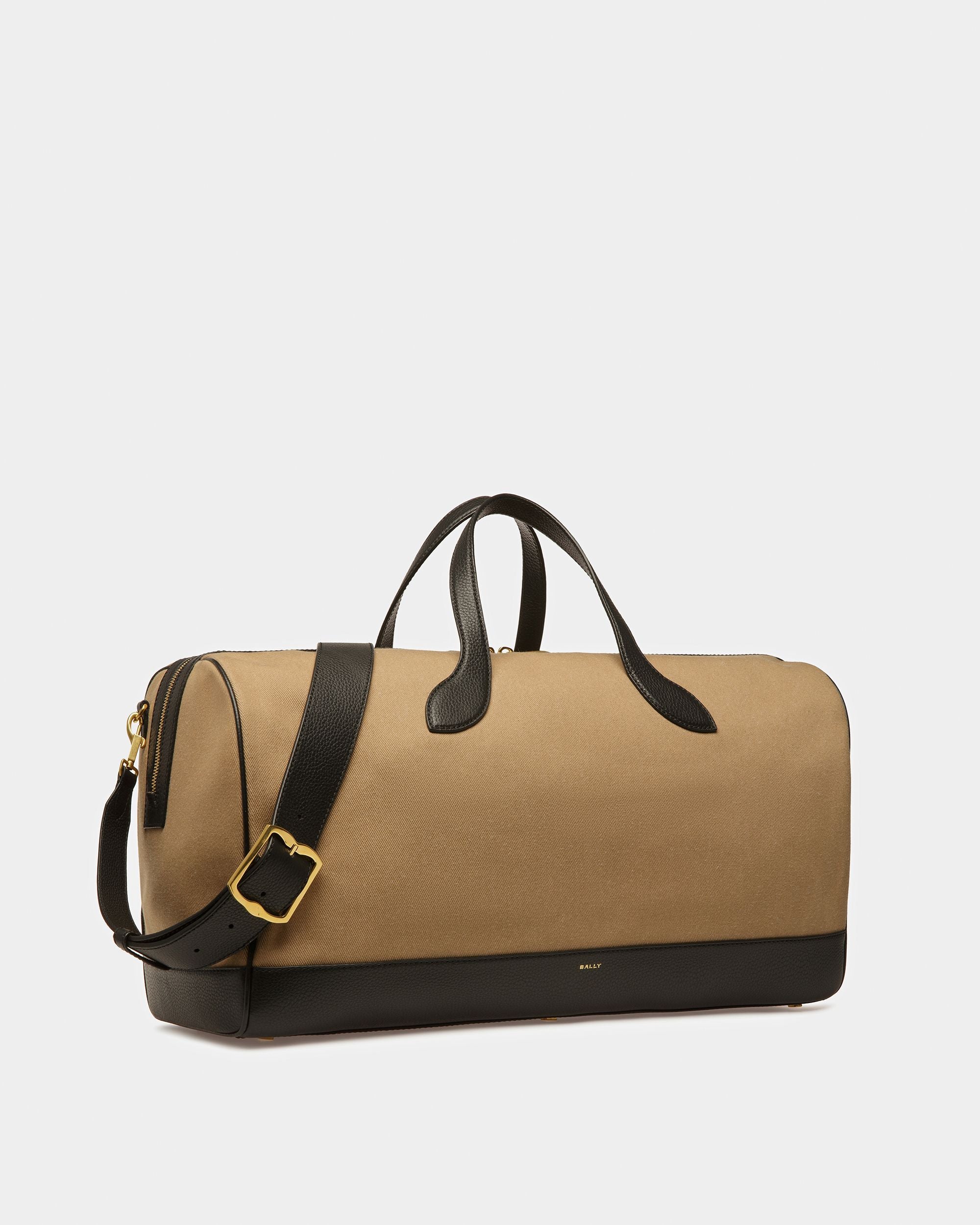Sac De Week-End Bar En Cuir Et Tissu Désert Et Noir - Homme - Bally - 04