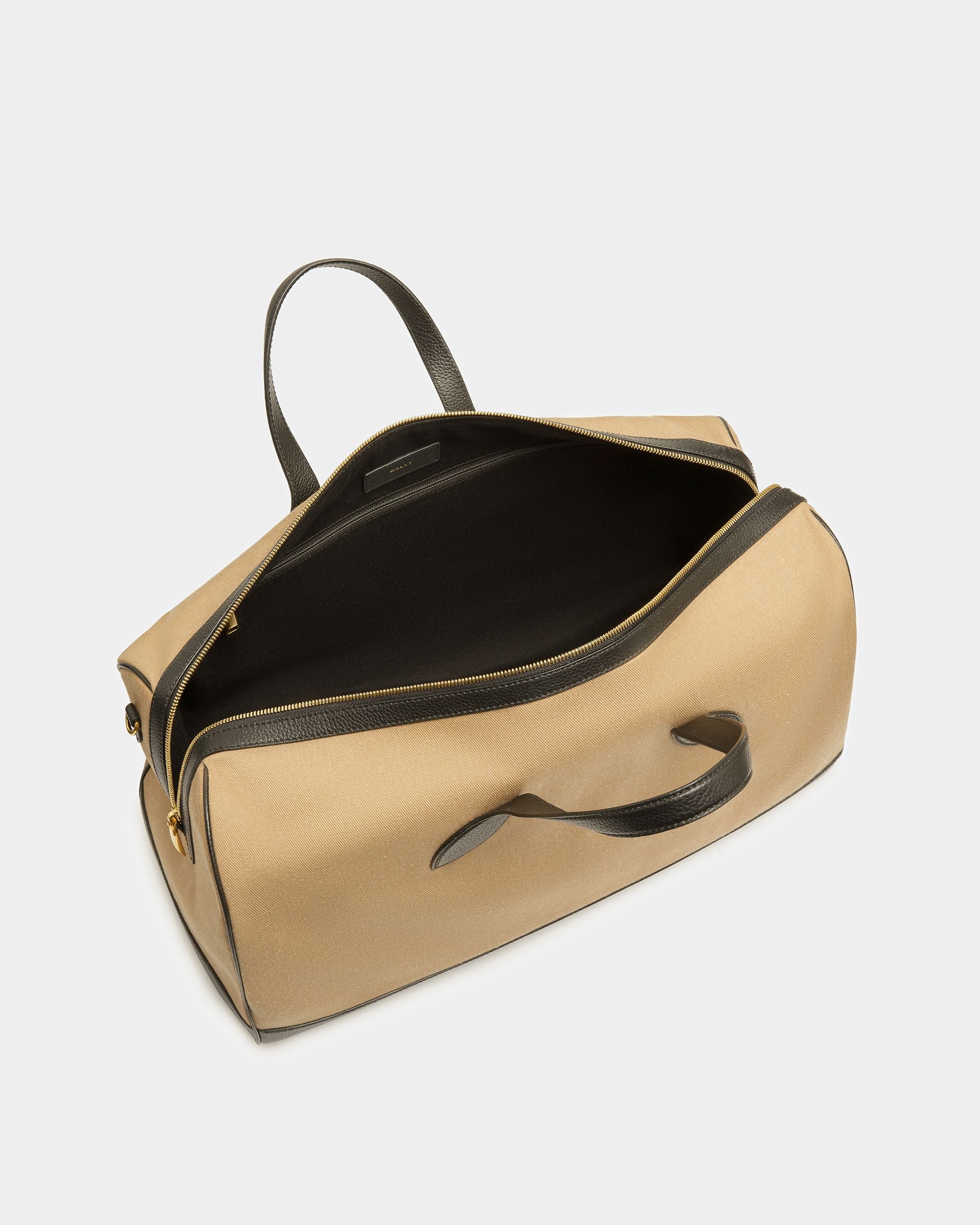 Sac De Week-End Bar En Cuir Et Tissu Désert Et Noir - Homme - Bally - 05