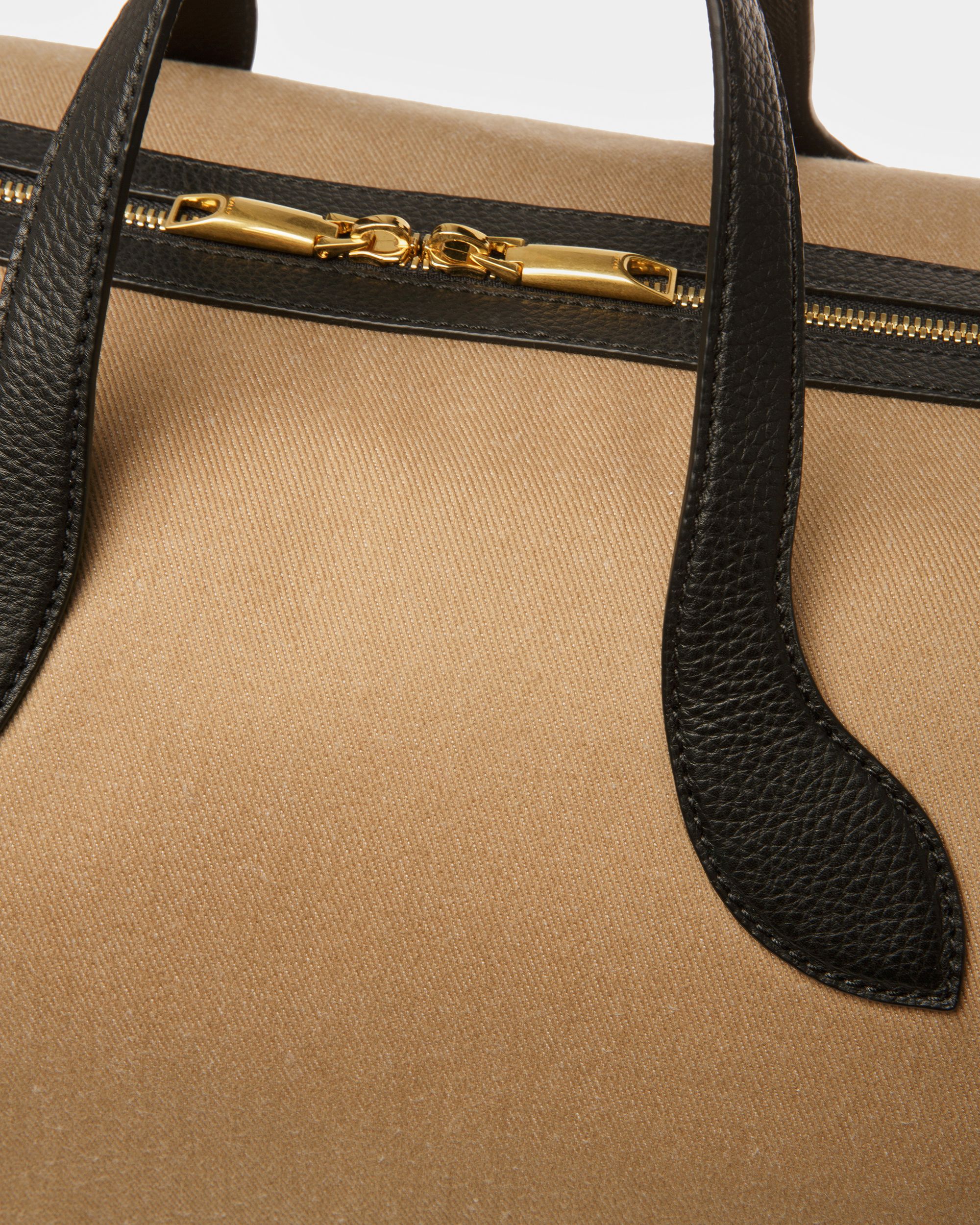 Sac De Week-End Bar En Cuir Et Tissu Désert Et Noir - Homme - Bally - 06