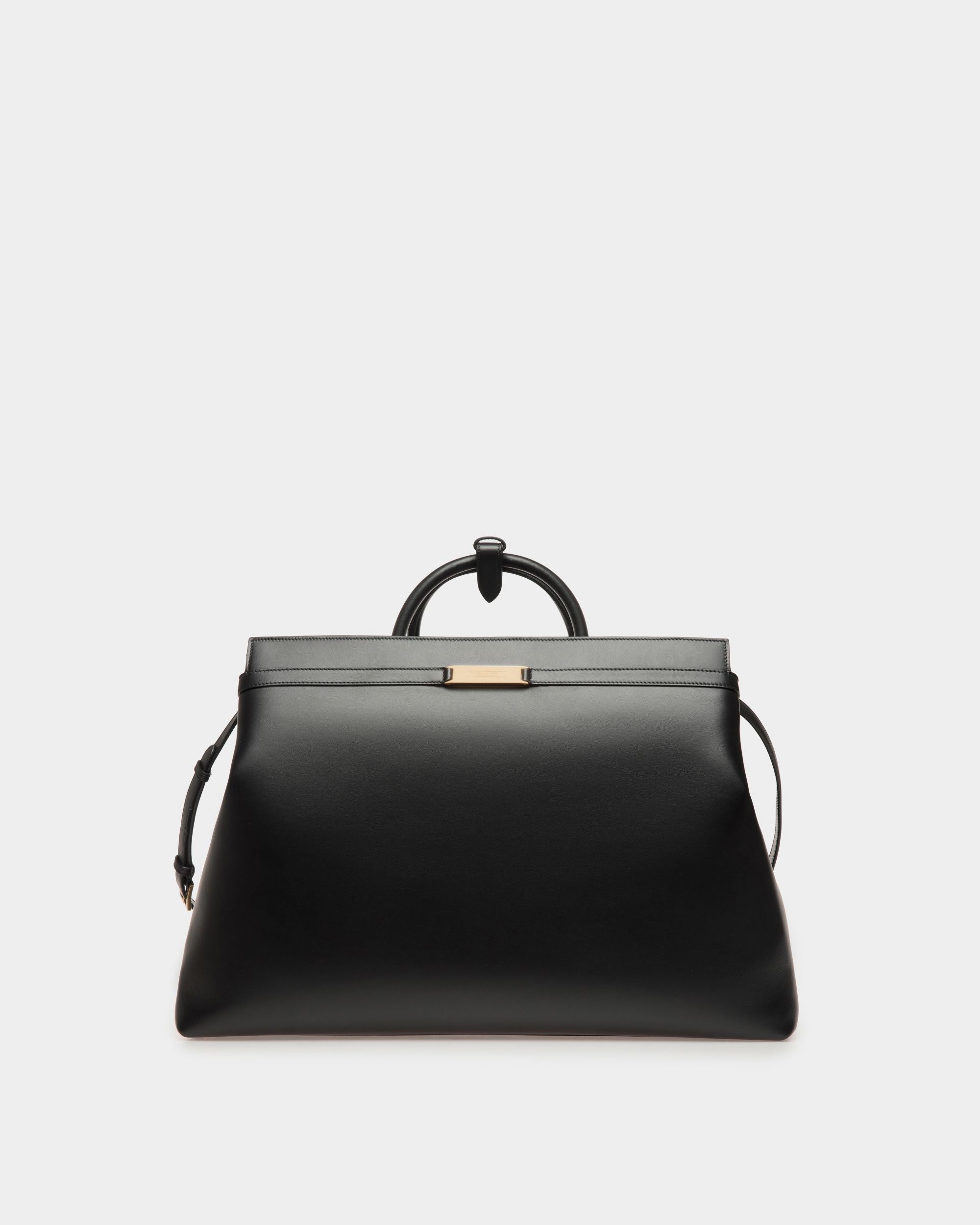Sac De Week-End Deco En Cuir Noir - Homme - Bally - 01