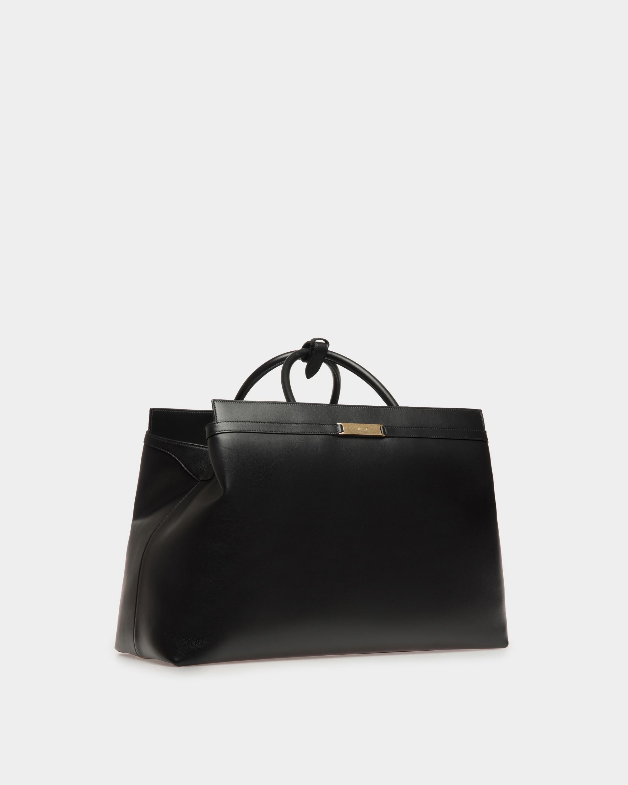 Sac De Week-End Deco En Cuir Noir - Homme - Bally - 04