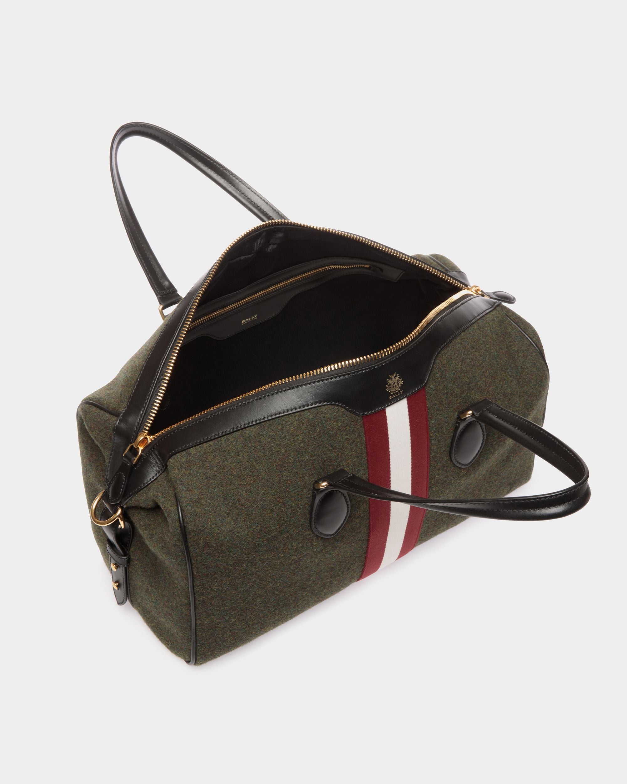 Sac De Week-End Beckett En Laine Et Cuir Vert Foncé - Homme - Bally - 05