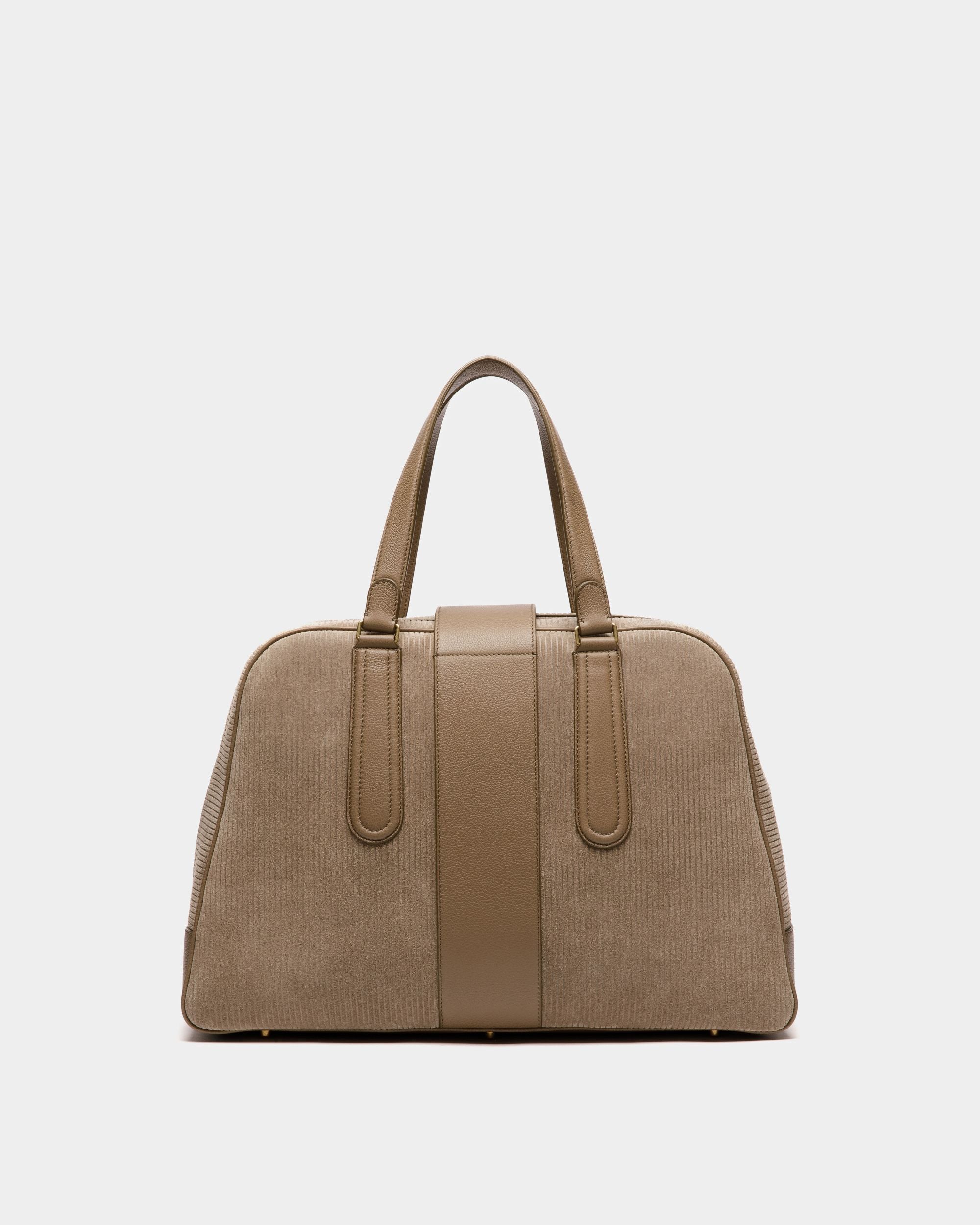 Bolso Bowling De Piel Estampada Efecto Pana Color Sepia - Hombre - Bally - 03