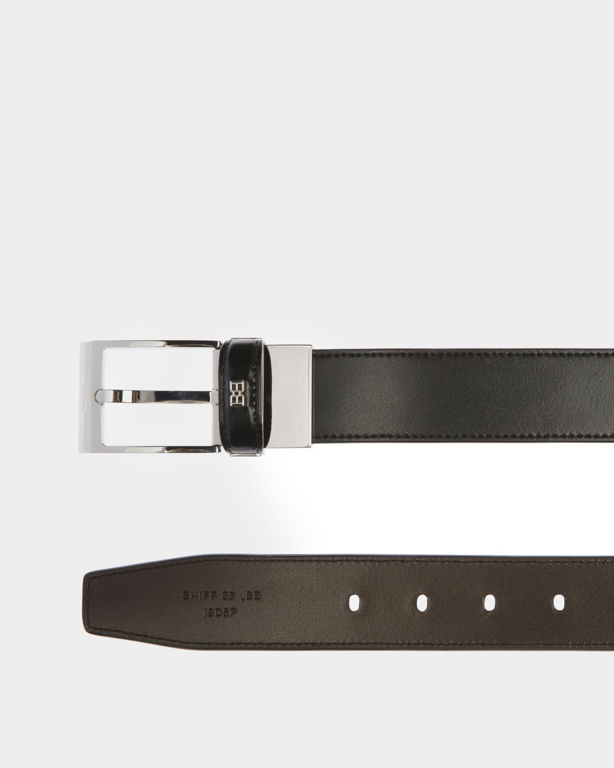 Shiff Ceinture De 35 Mm En Cuir Noir Et Marron - Homme - Bally - 02