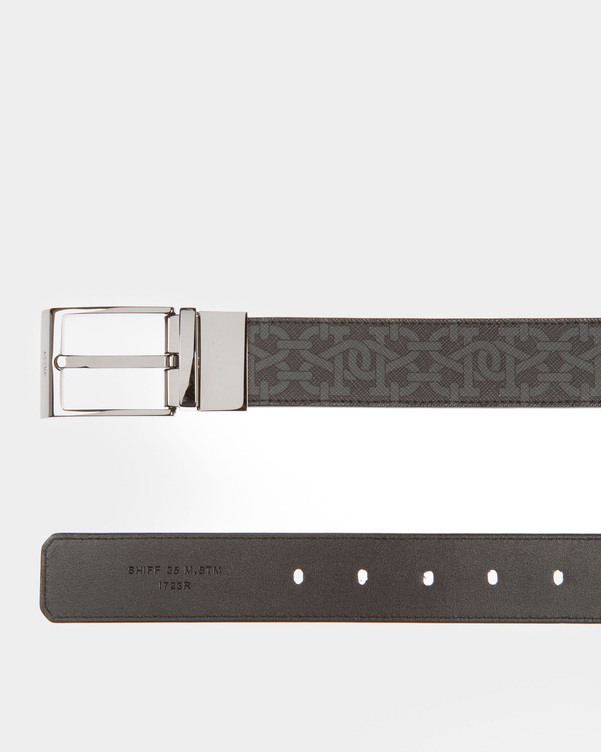 Shiff Ceinture De 35 Mm En Tpu Gris Et Noir - Homme - Bally - 02