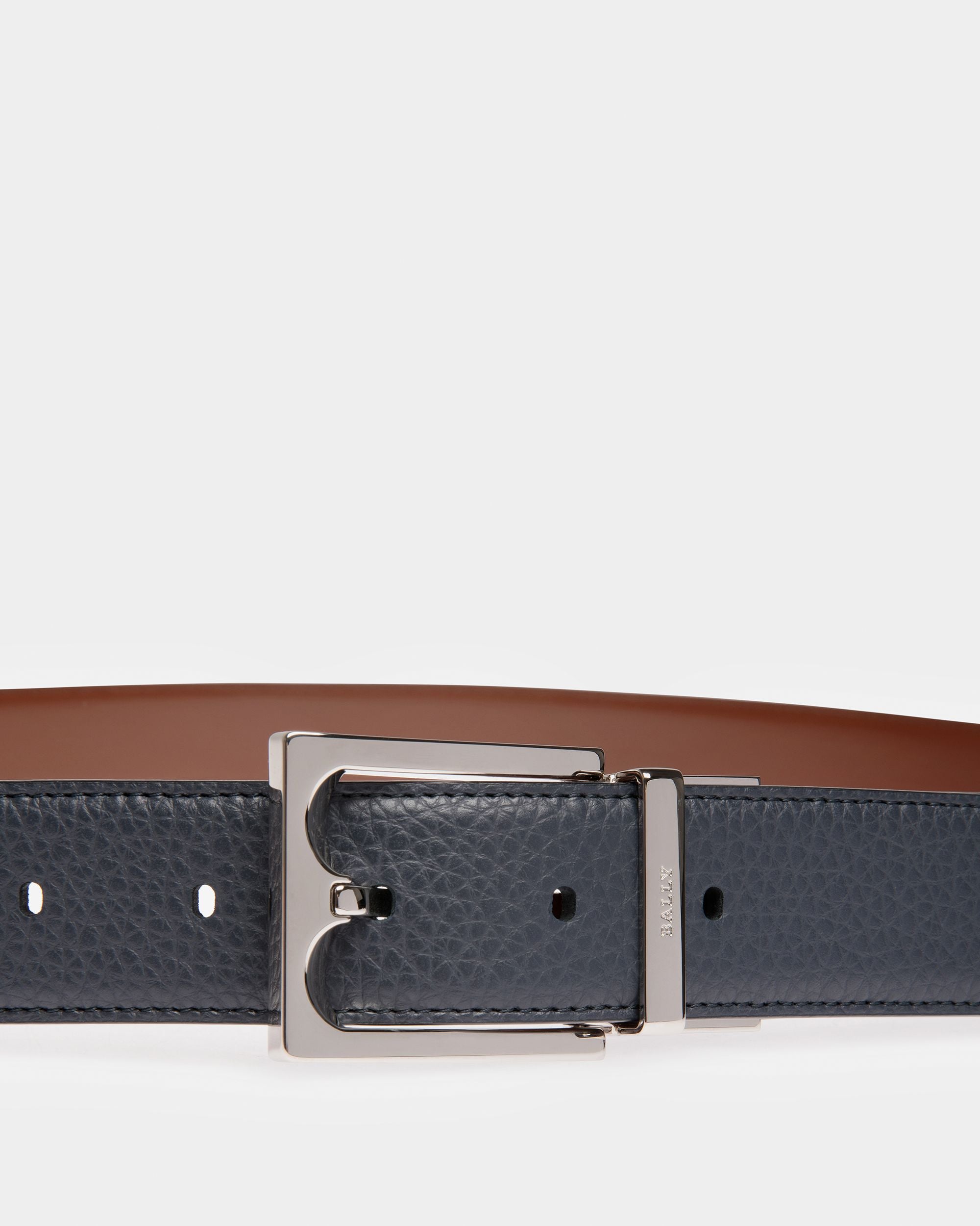 Belmond Gürtel Aus Leder In Mitternachtsblau Und Braun - Herren - Bally - 02