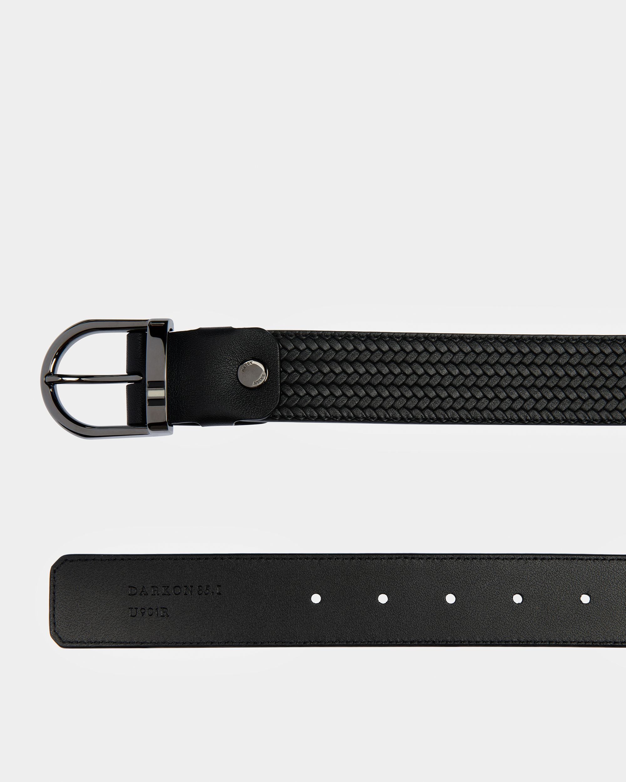 Darkon Leather Belt In Black - Men's - Bally - 02