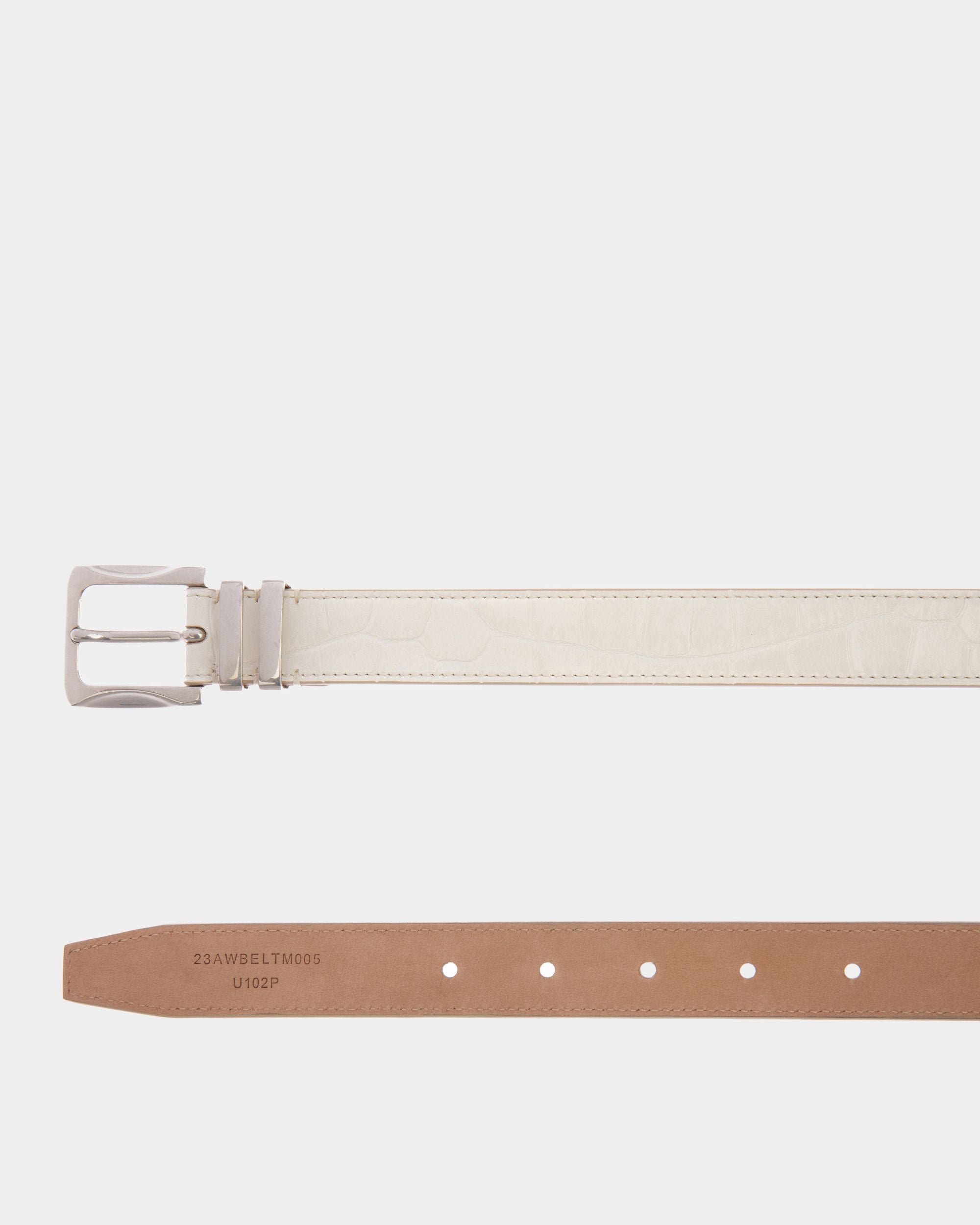 Ceinture Décontractée Fixe 25 Mm En Cuir Ivoire - Homme - Bally - 02