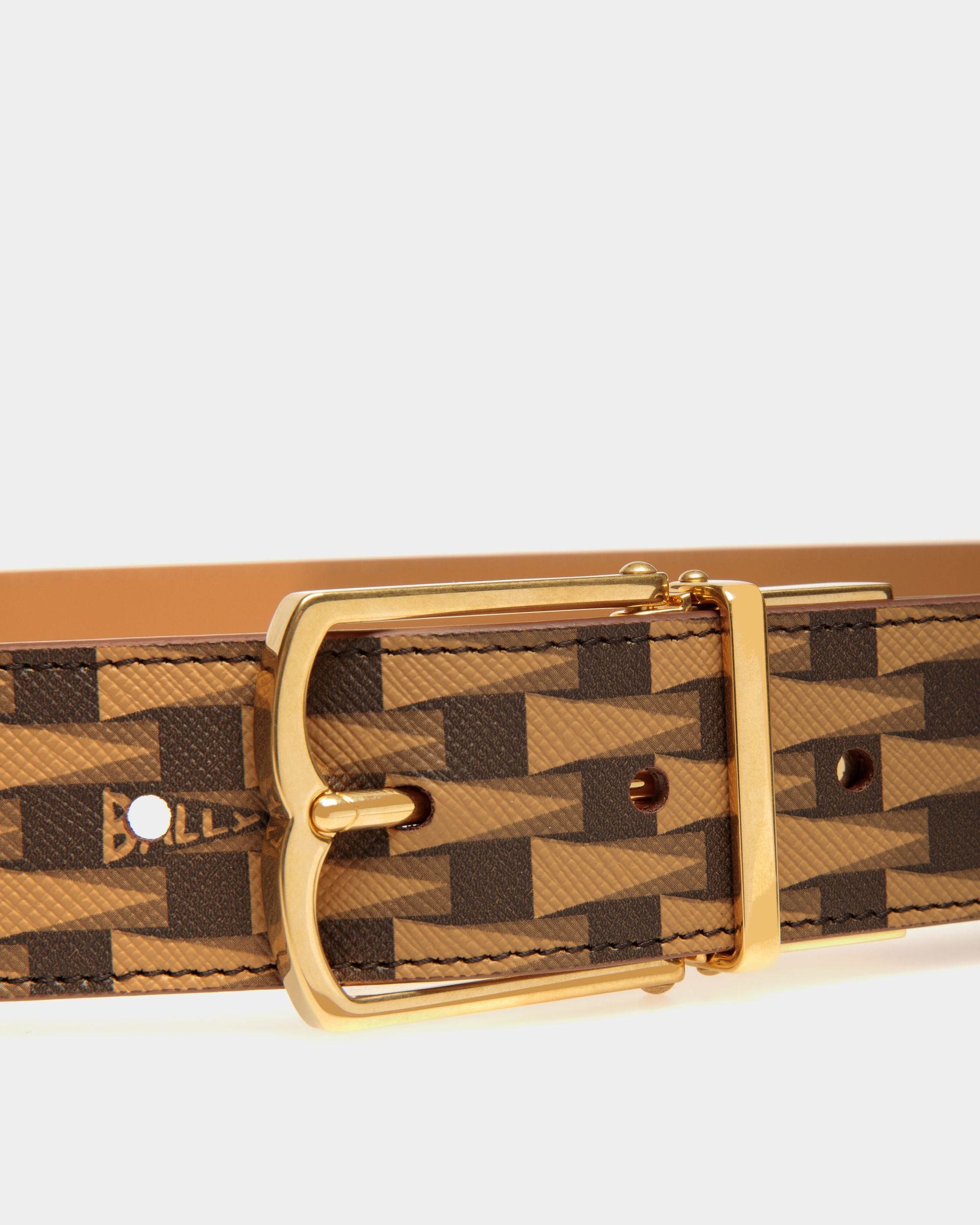 Verstellbarer 35 Mm Anzuggürtel Aus TPU Und Leder In Desert - Herren - Bally - 03