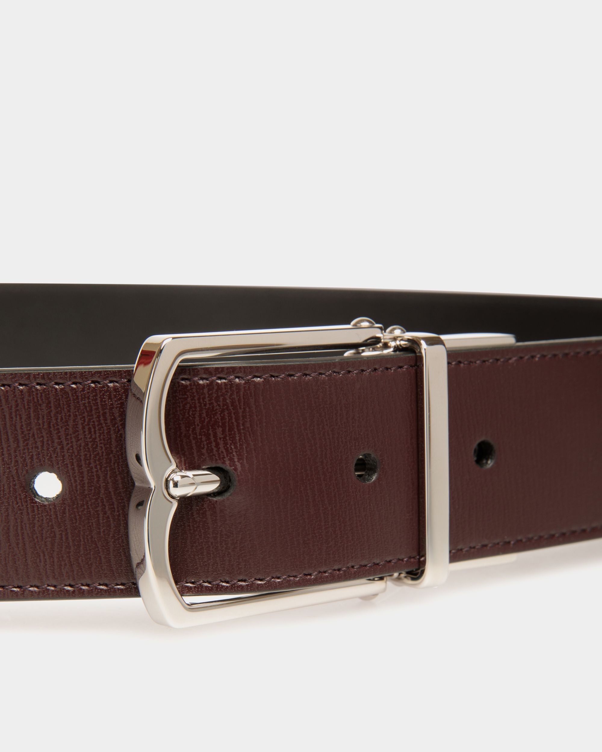 Cinturón Country 35 Mm Reversible Y Ajustable De Piel Marrón - Hombre - Bally - 03