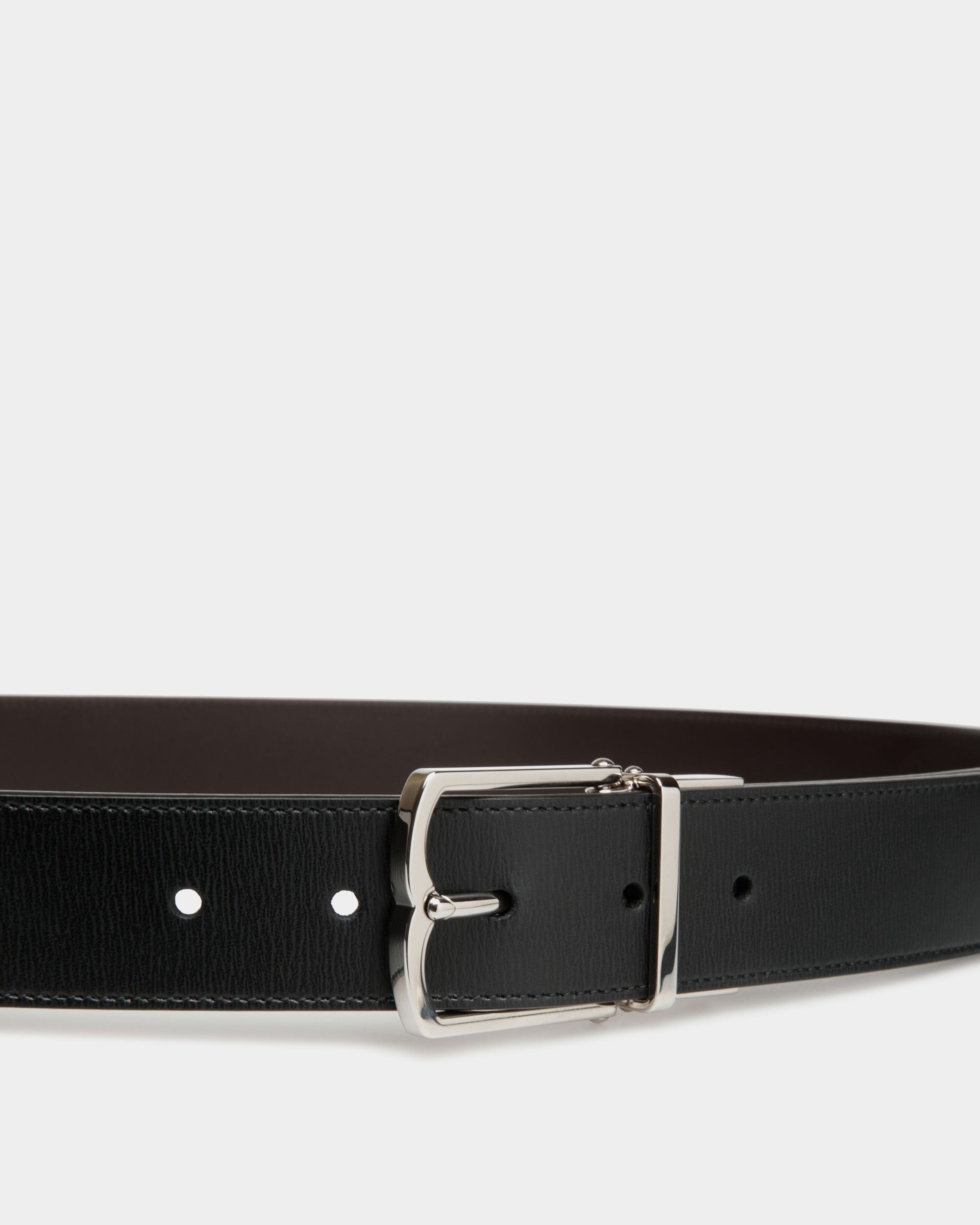 Country 35mm Reversible And Adjustable Belt In Black And Ebano Leather - Herren - Bally - 03