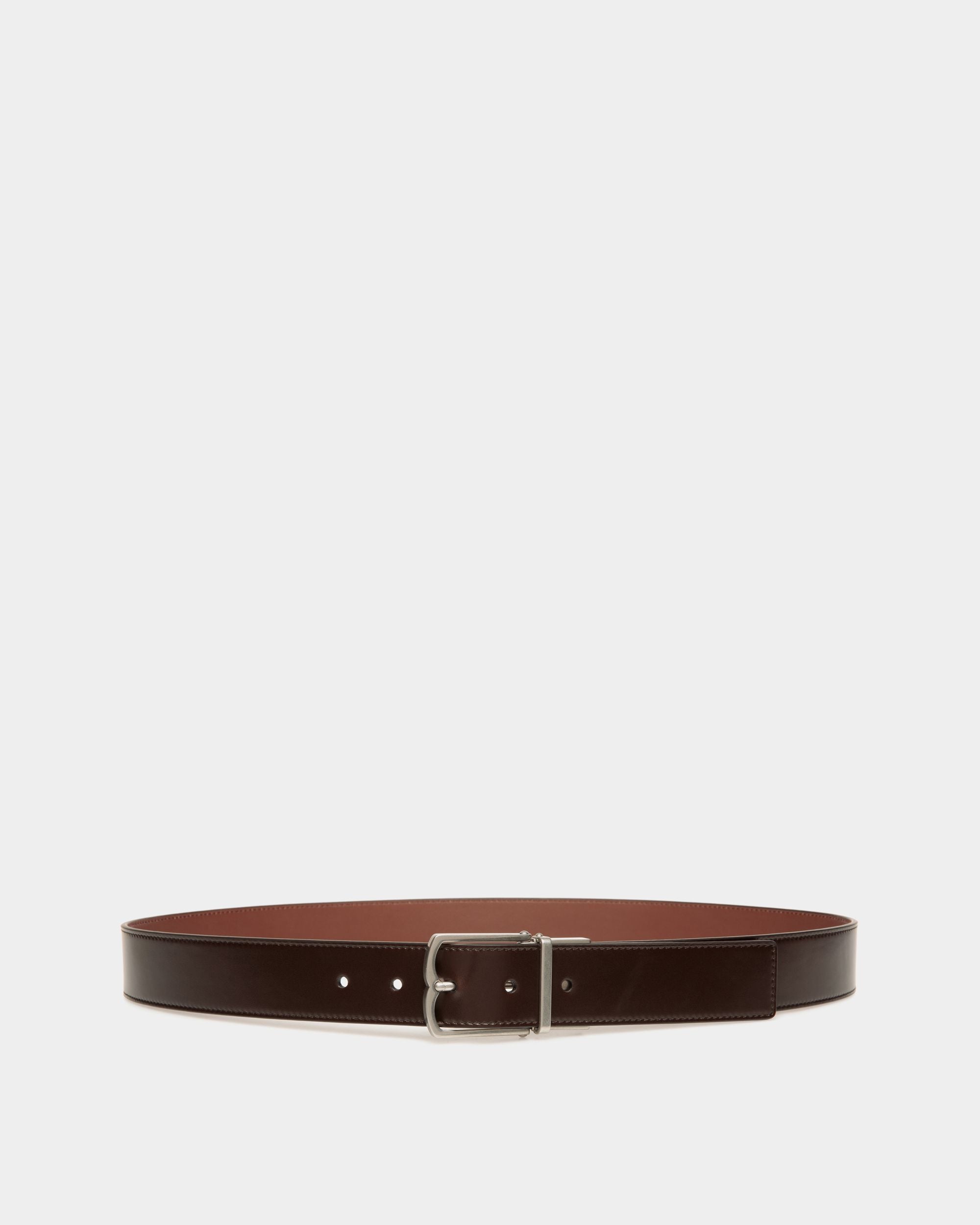 Ceinture Country 35 mm Réversible Et Ajustable En Cuir Ebano Et Marron - Homme - Bally - 01