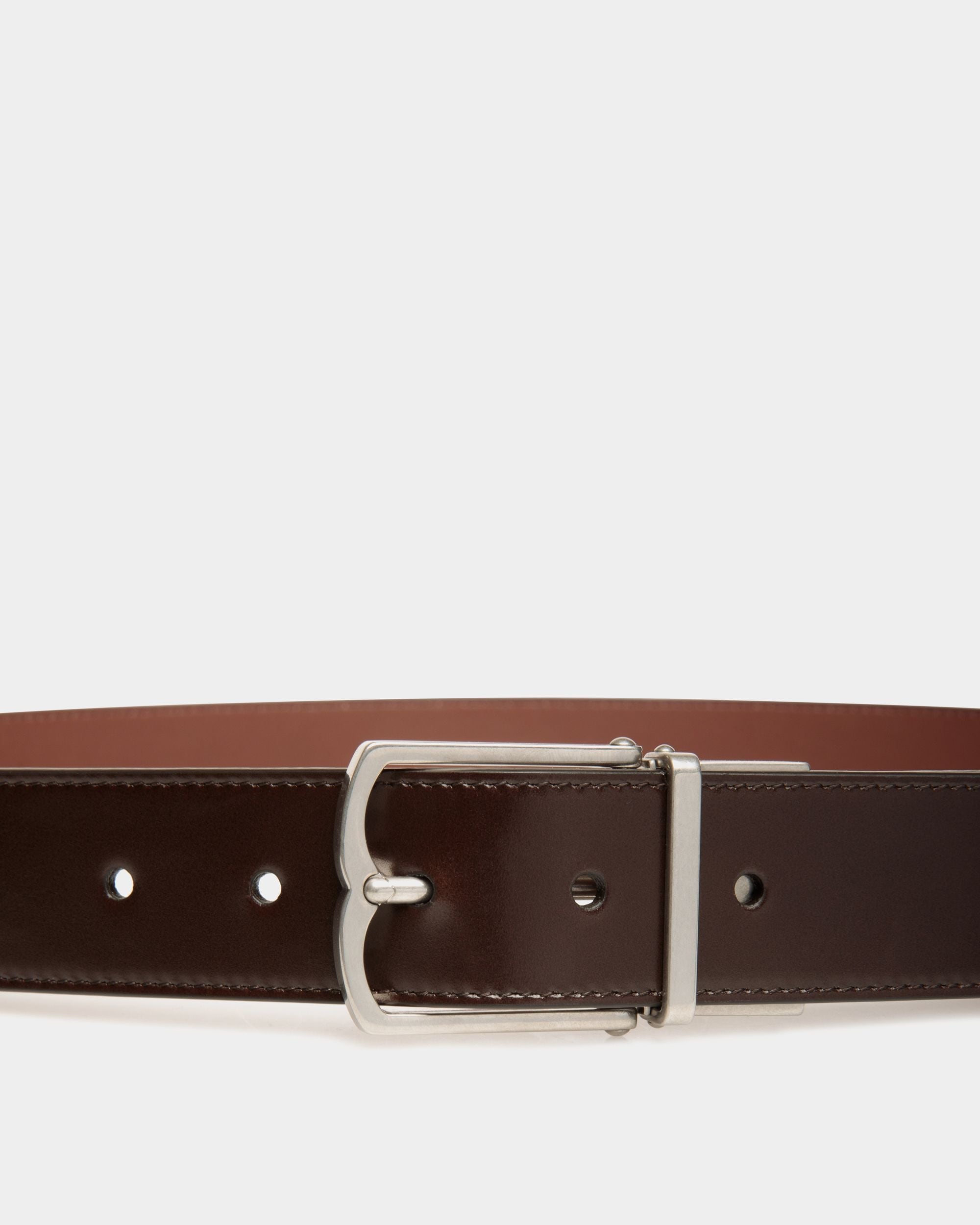 Ceinture Country 35 mm Réversible Et Ajustable En Cuir Ebano Et Marron - Homme - Bally - 03
