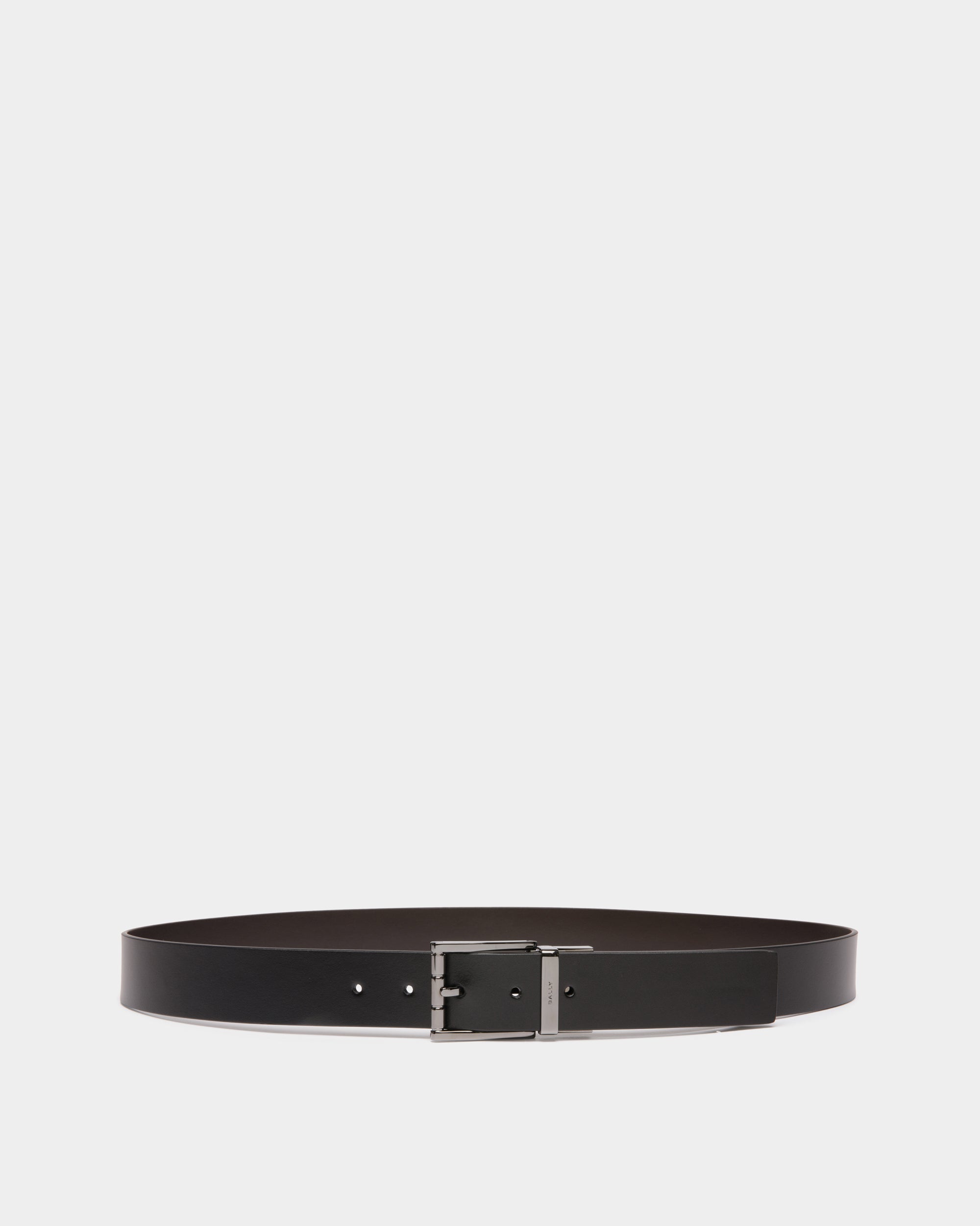 Ceinture Astory 35 mm Réversible Et Ajustable En Cuir Noir Et Ebano - Homme - Bally - 01