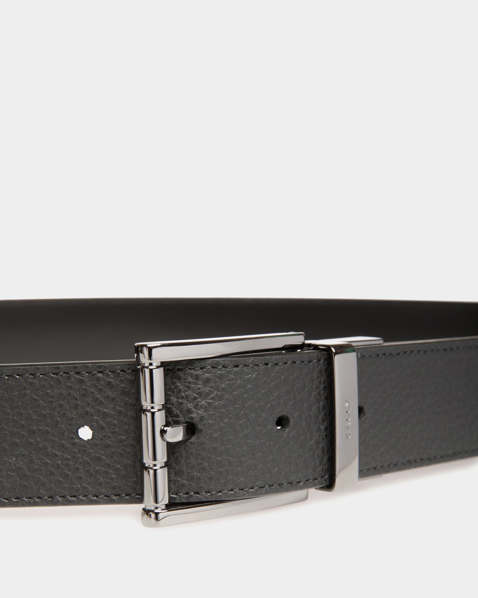 Ceinture Astory 35 mm Réversible Et Ajustable En Cuir Noir - Homme - Bally - 04