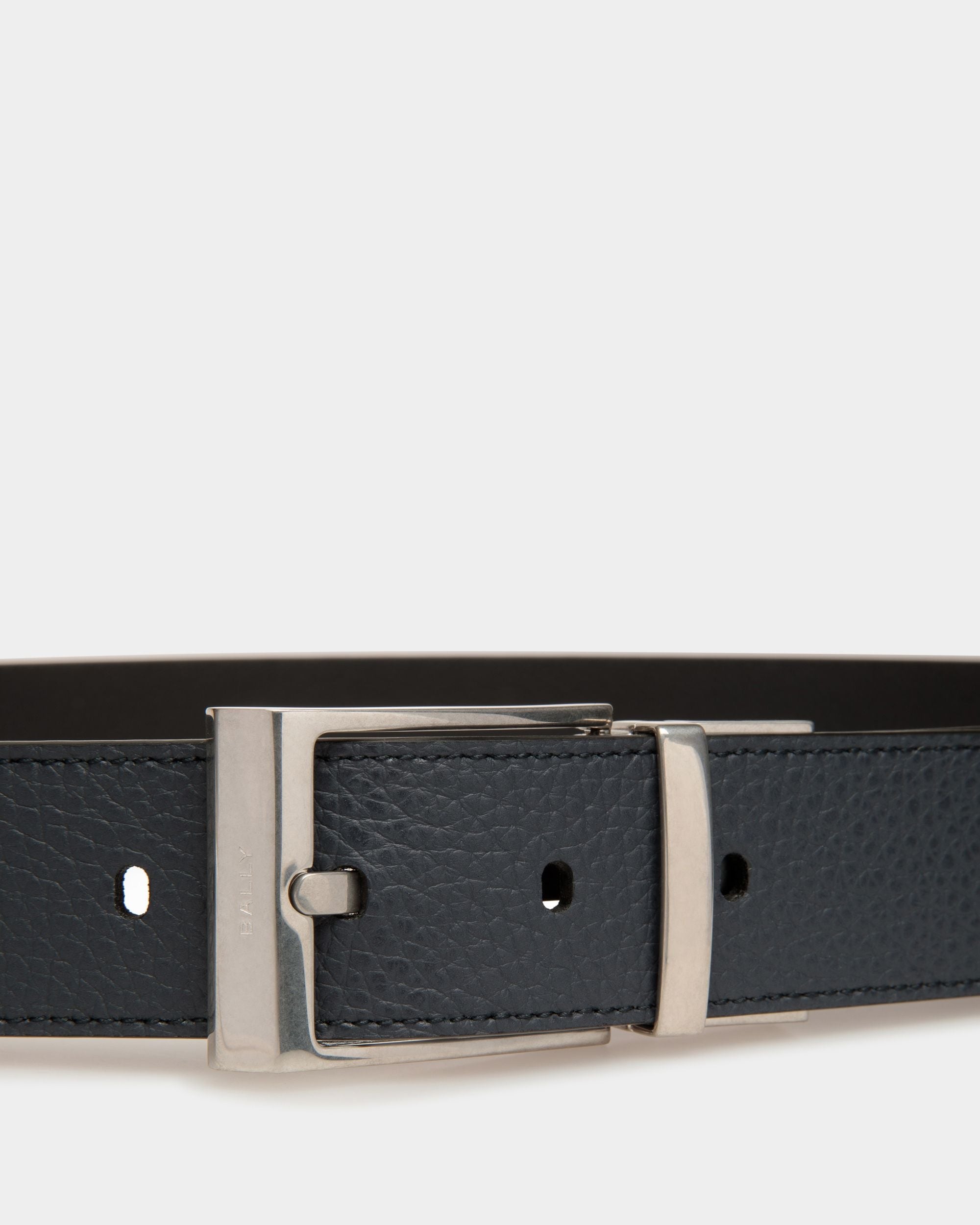 Anzuggürtel Aus Leder In Mitternachtsblau Und Schwarz - Herren - Bally - 03